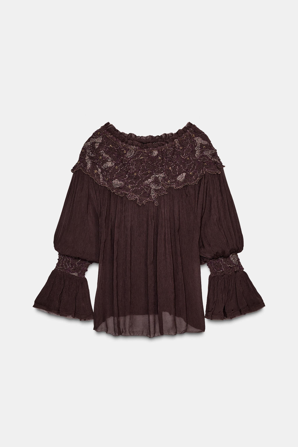 EMBROIDERED BLOUSE ZW COLLECTION LIMITED EDITION - Zara фото 4