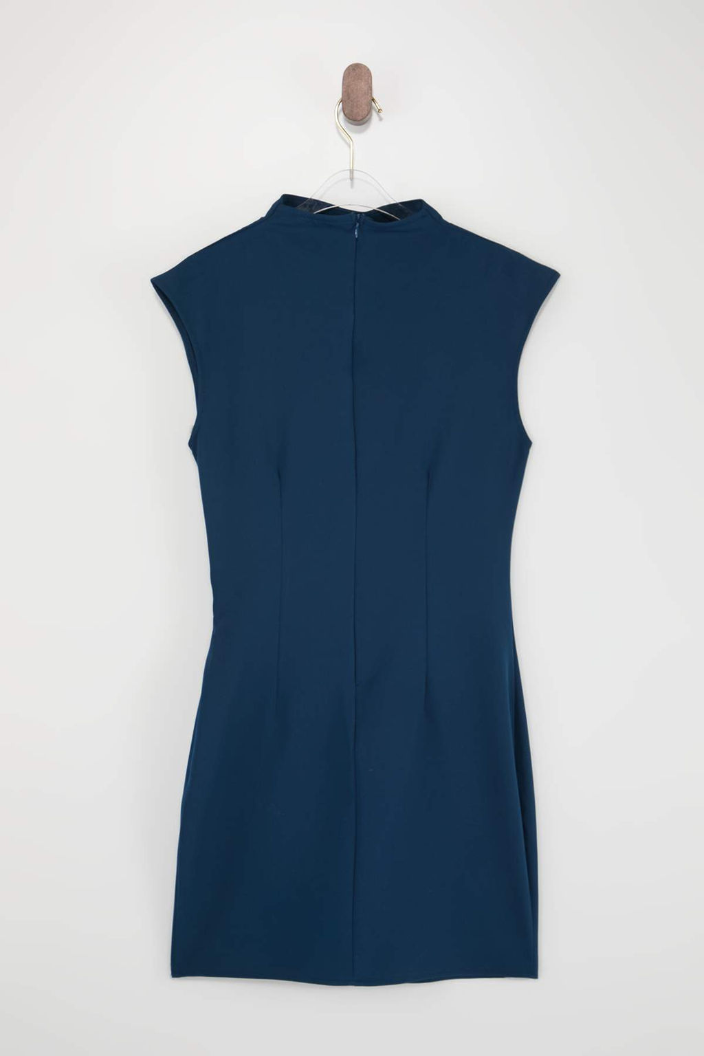 Wardrope Essentials Petrol Dik Yaka K?sa / Mini Esnek Dokuma Elbise TWOSS26EL00306