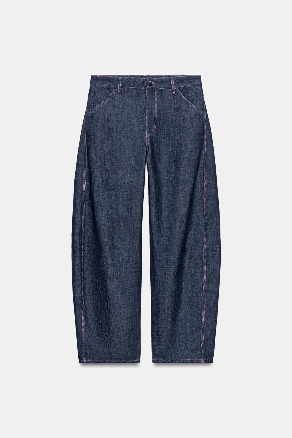 PANTAL?N BARREL CON LINO / ?ndigo
