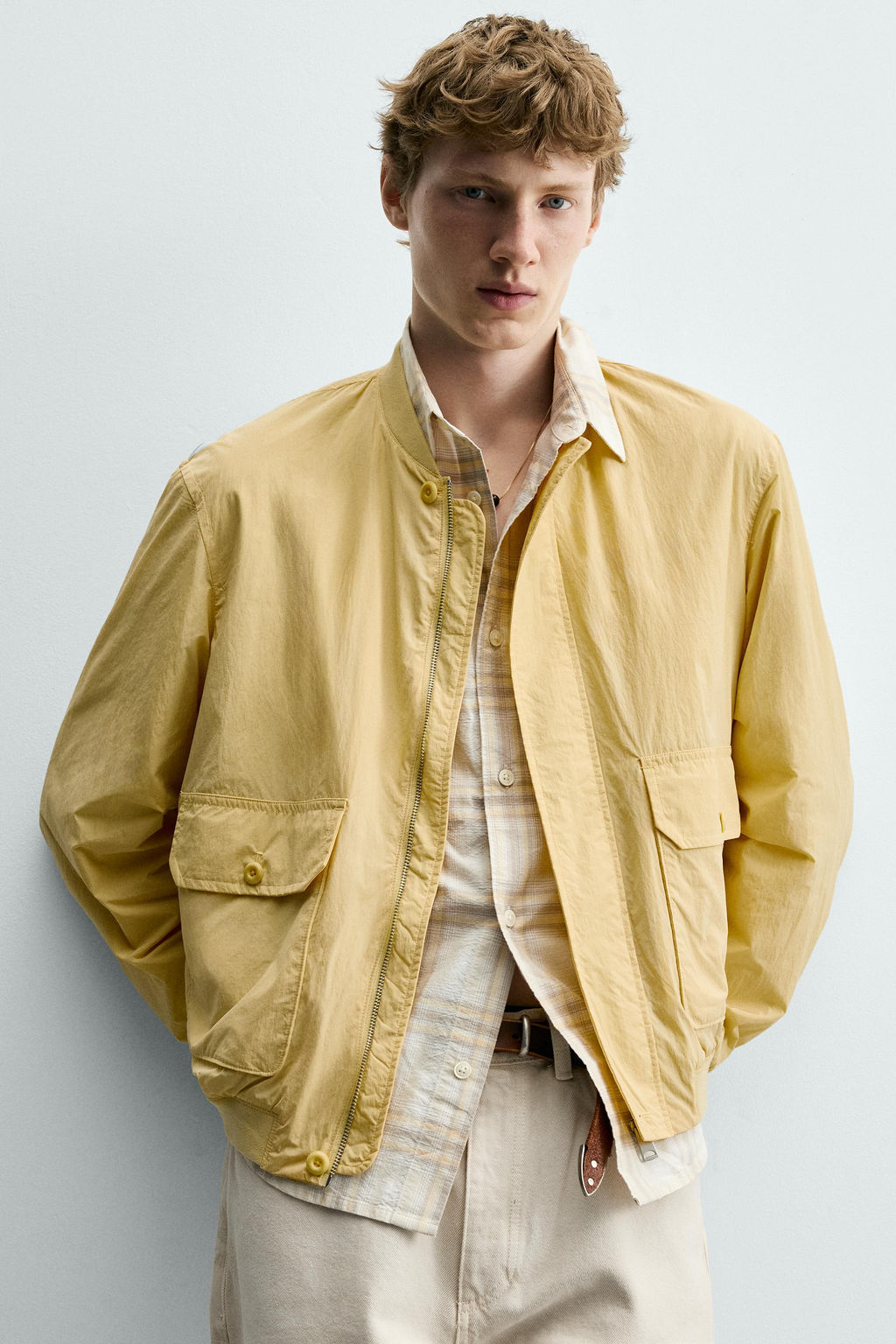 CAZADORA BOMBER T?CNICA REGULAR FIT / Vainilla - Zara фото 7