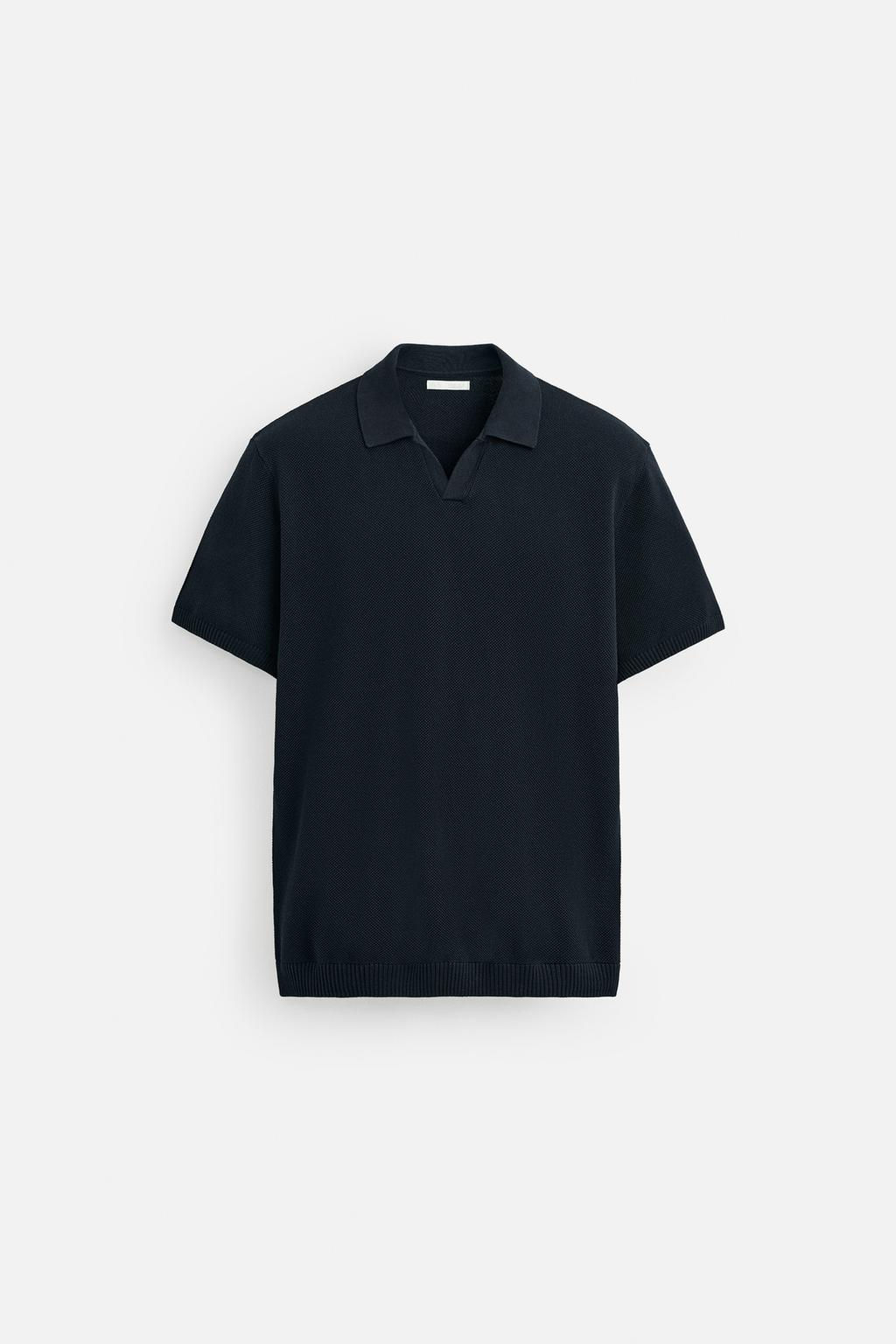TEXTURED KNIT POLO SHIRT - Zara фото 34