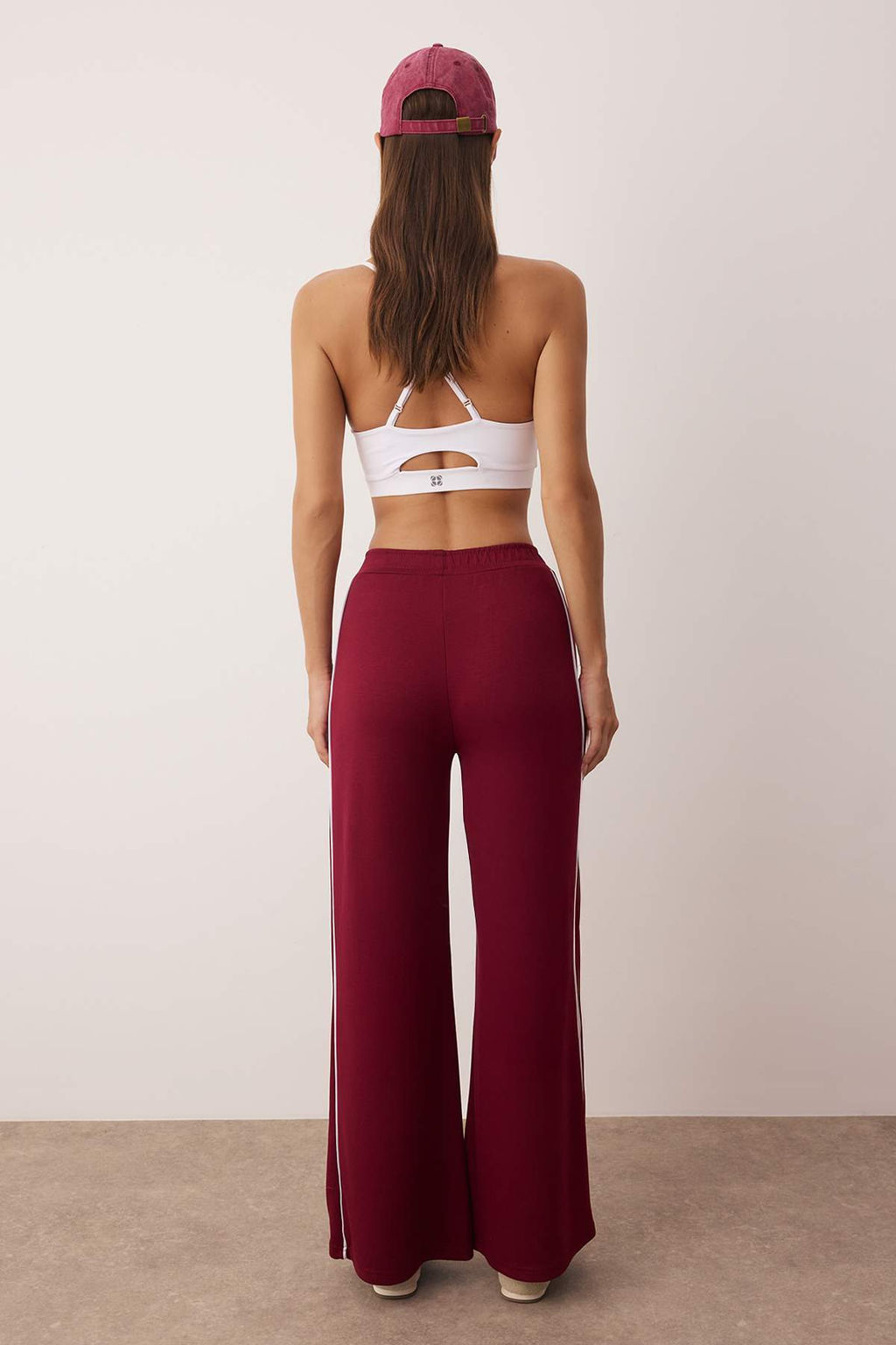 Bordo Biyeli Wide Leg/Genis Paca Orme Spor Esofman Alt? THMAW26EA00001 - Trendyolmilla фото 4