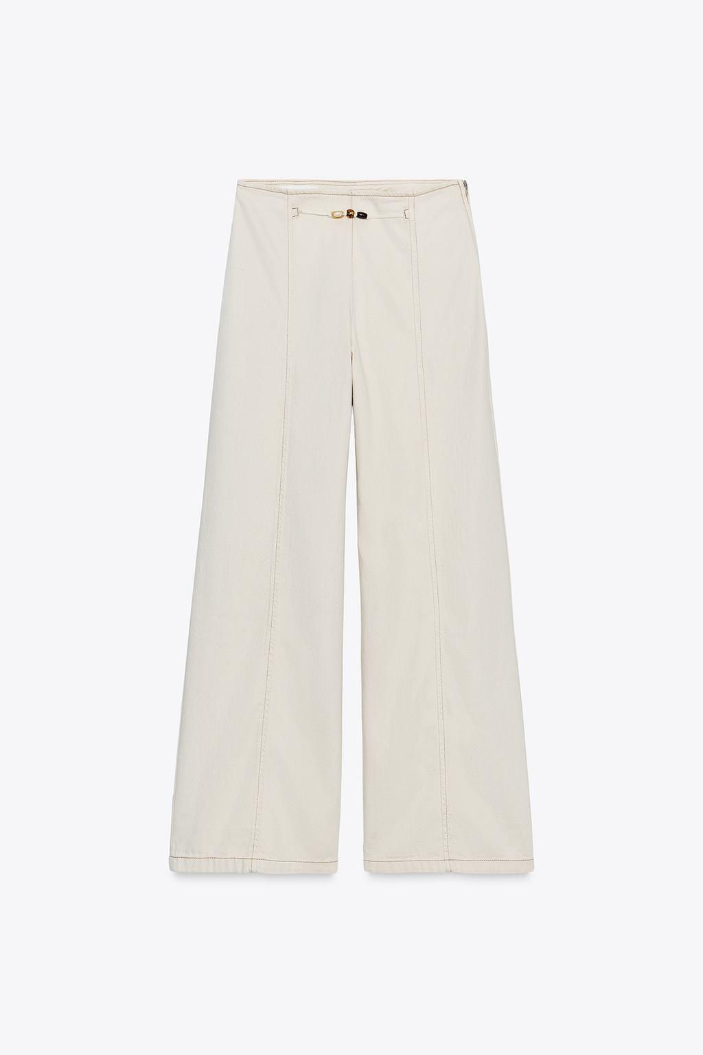 Z1975 WIDE-LEG HIGH-WAIST BEADED JEANS - Zara фото 6