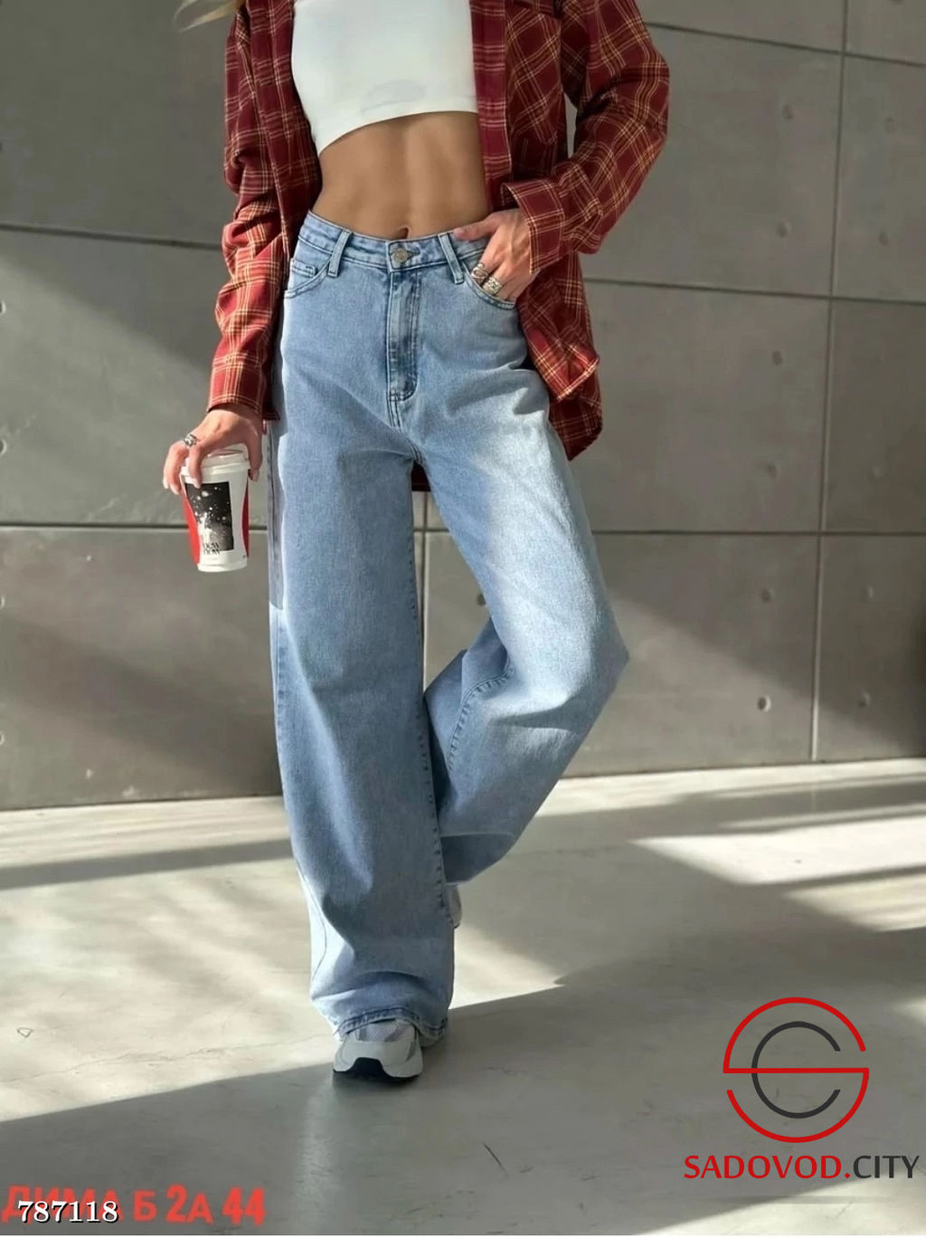 Женские прямые широкие джинсы - Bruno фото 4