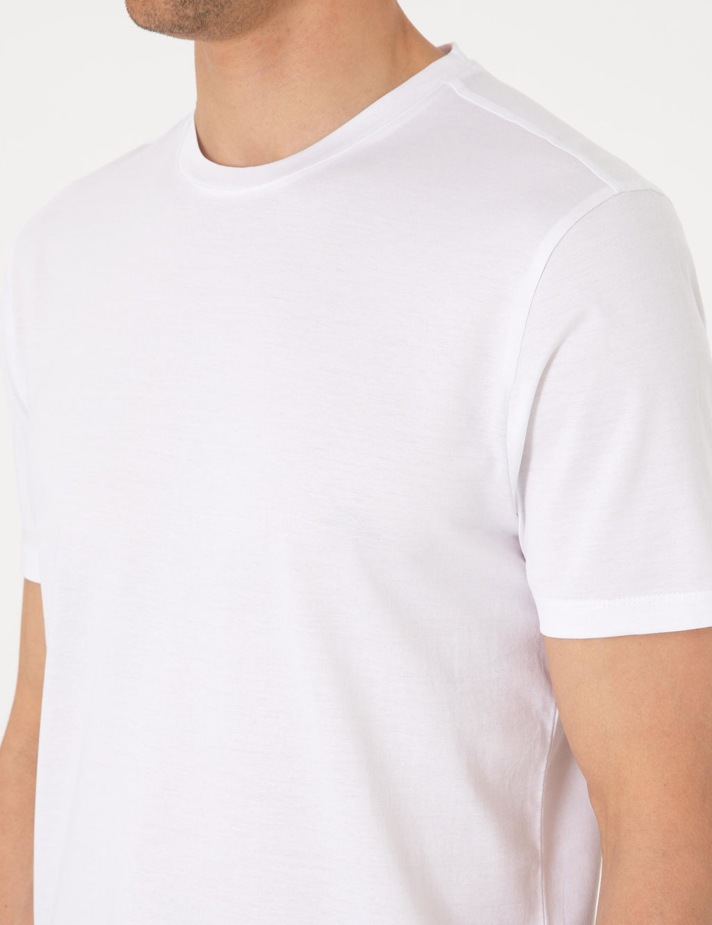 Beyaz Slim Fit Merserize Basic Ti__rt - Pierre cardin фото 7