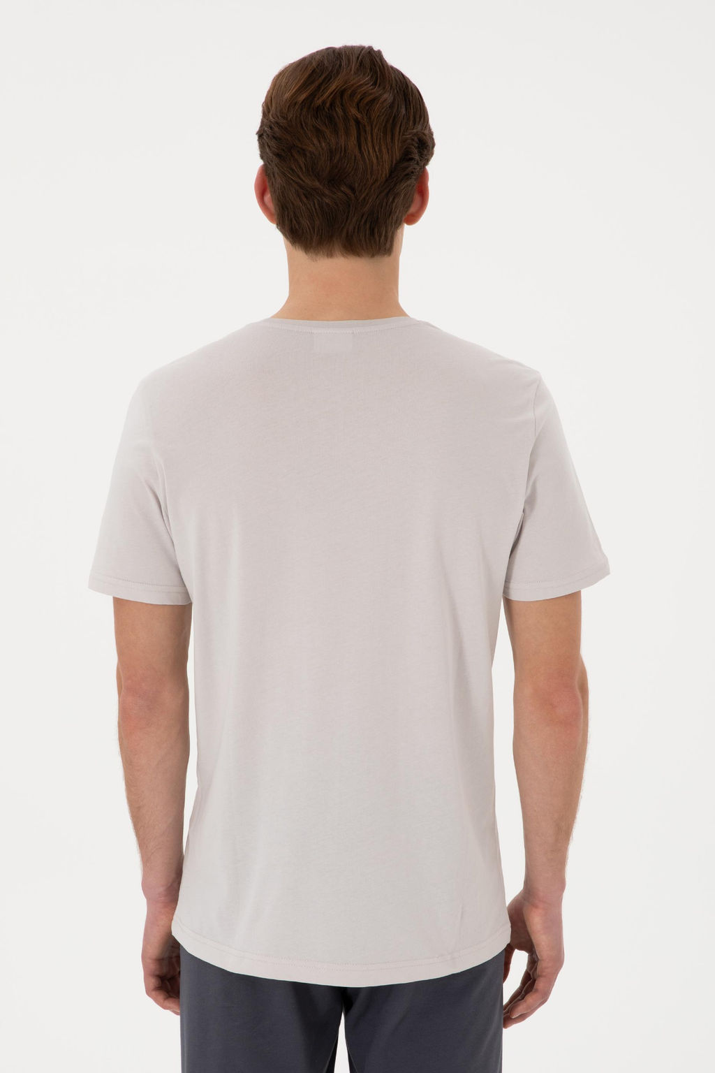 Erkek Bisiklet Yaka A__k Gri Ti__rt Sepette S_rpriz _ndirim - U.s. polo assn фото 5