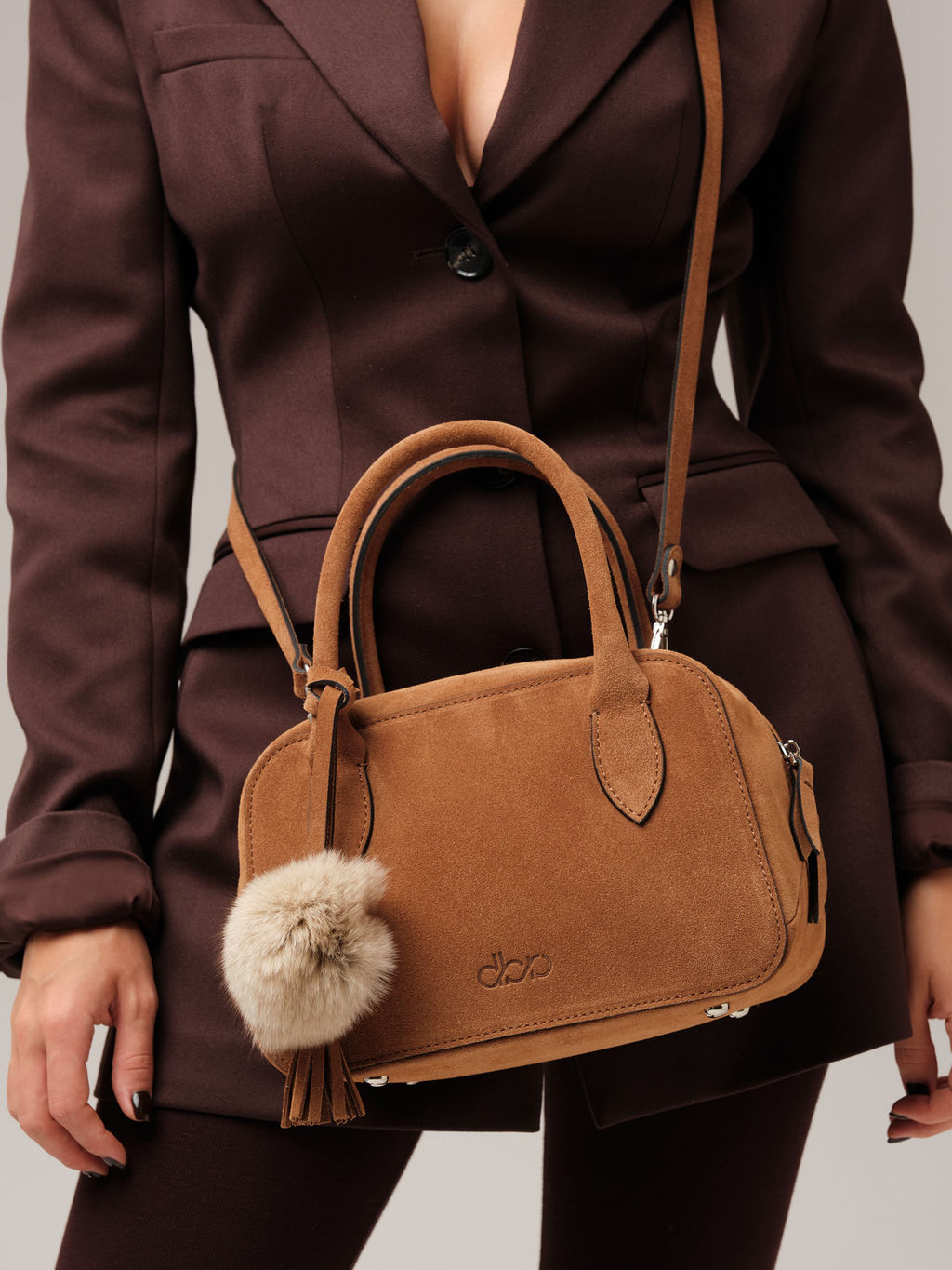 Замшевая сумка Polly DBR 31348 светло-коричневый  фото 2