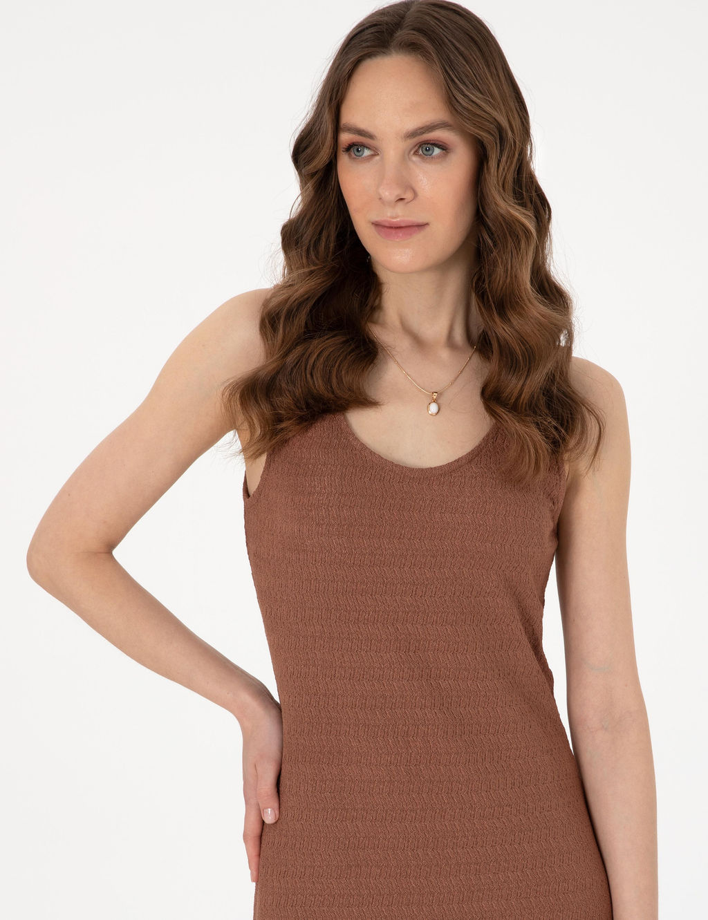Kahverengi Slim Fit _rme Elbise