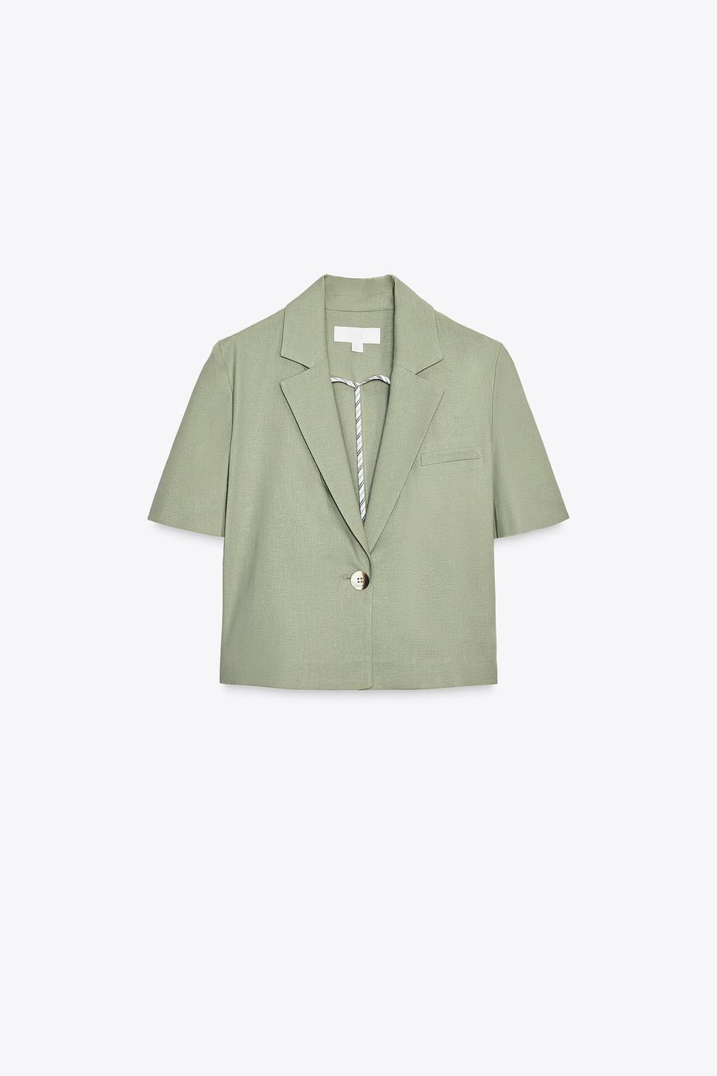 SHORT SLEEVE LINEN BLEND BLAZER - Zara фото 6