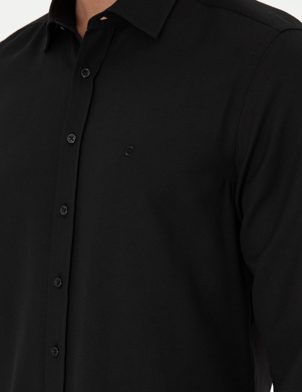 Siyah Oxford Slim Fit Uzun Kollu G_mlek