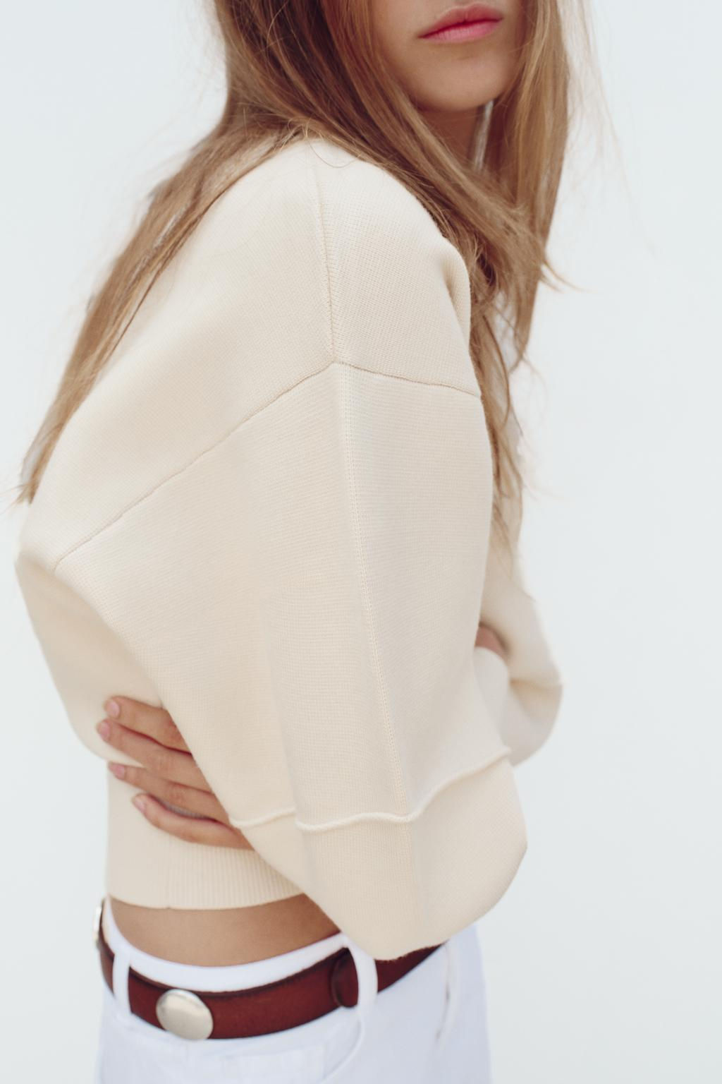 PLAIN KNIT SWEATER WITH FITTED HEM - Zara фото 3