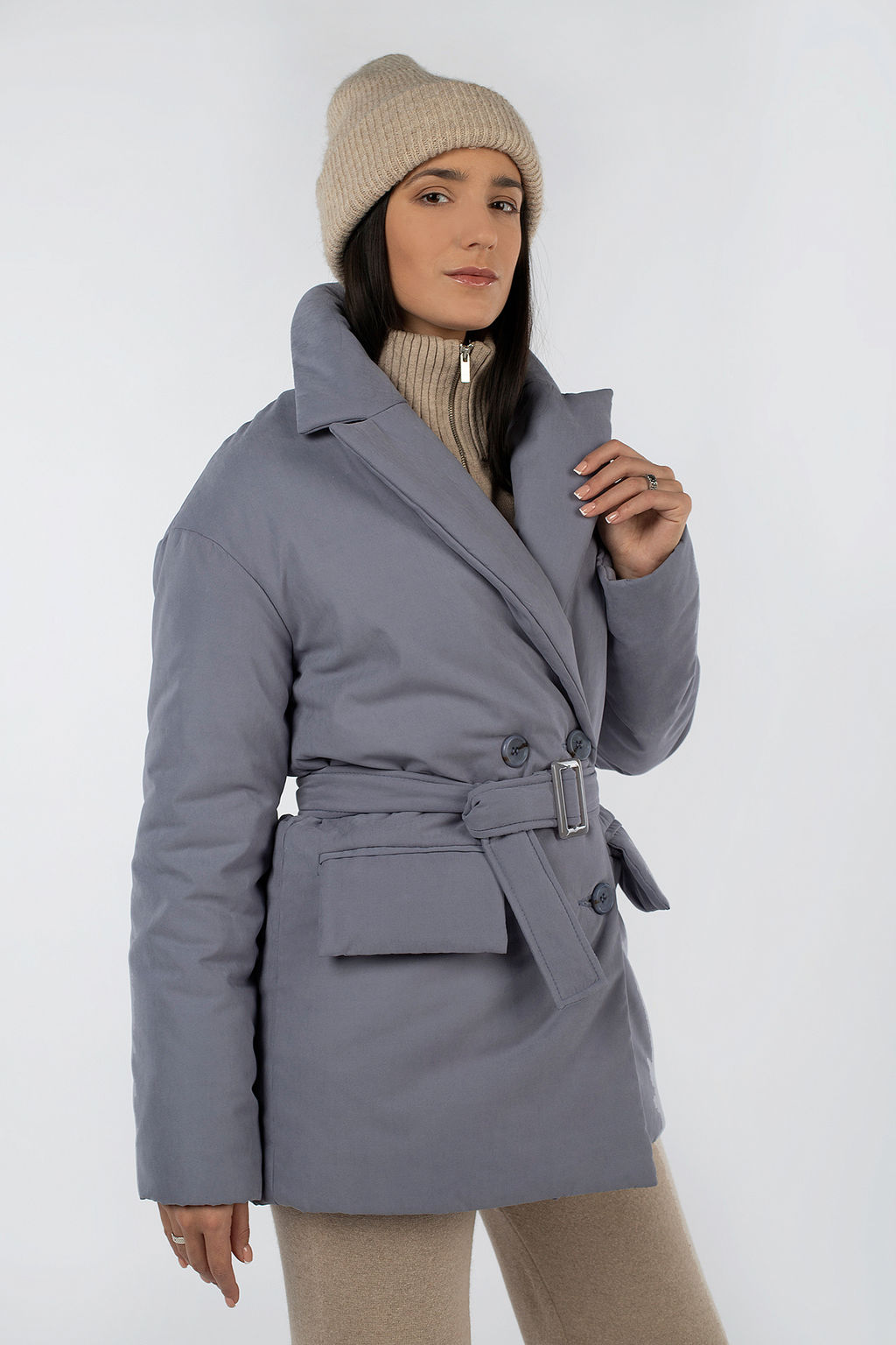 05-2119 Куртка женская зимняя (пояс) - El podio фото 21