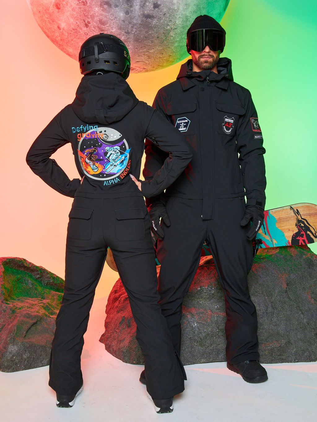 Женский сноубордический горнолыжный комбинезон Alpha Endless Aeternitas 223/2305 BLK - Черный  фото 7