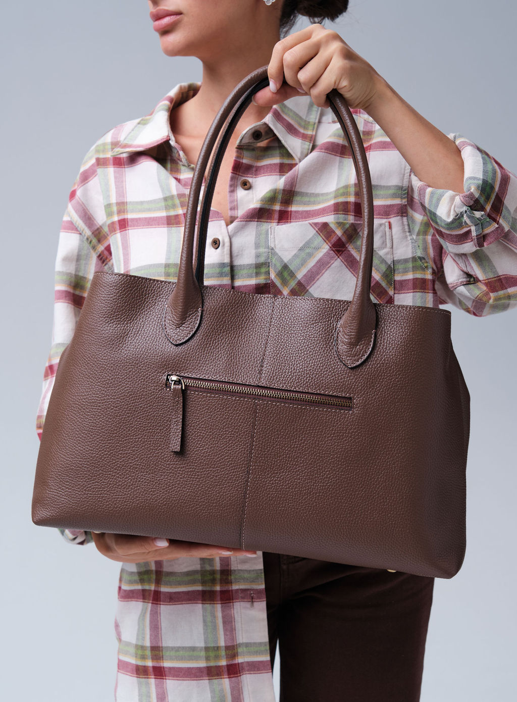 Кожаная сумка Daniela DBR 31375 коричневый какао  фото 2