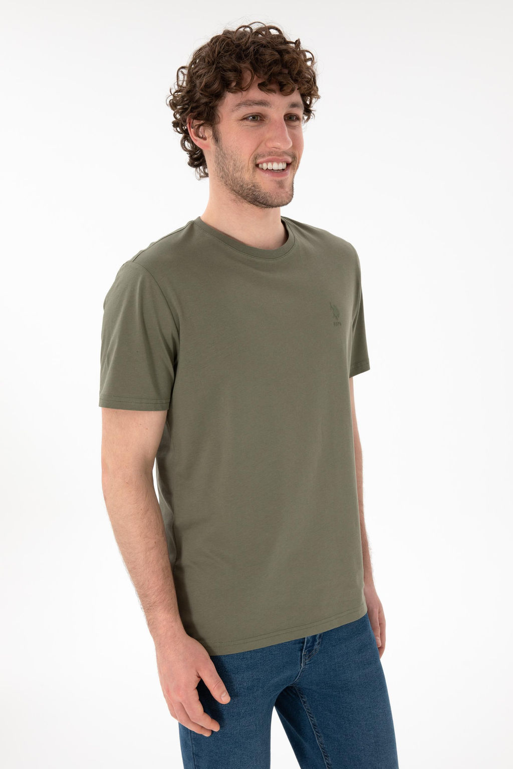 Erkek Regular Fit Bisiklet Yaka Haki Basic Ti__rt Sepette S_rpriz _ndirim - U.s. polo assn фото 2