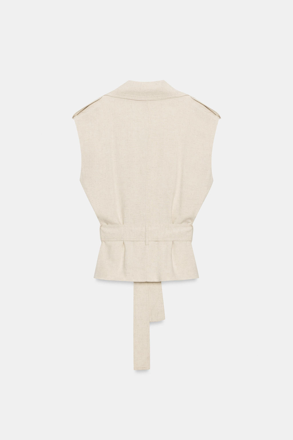 CHALECO CRUZADO CINTUR?N CON LINO / Beige claro - Zara фото 8