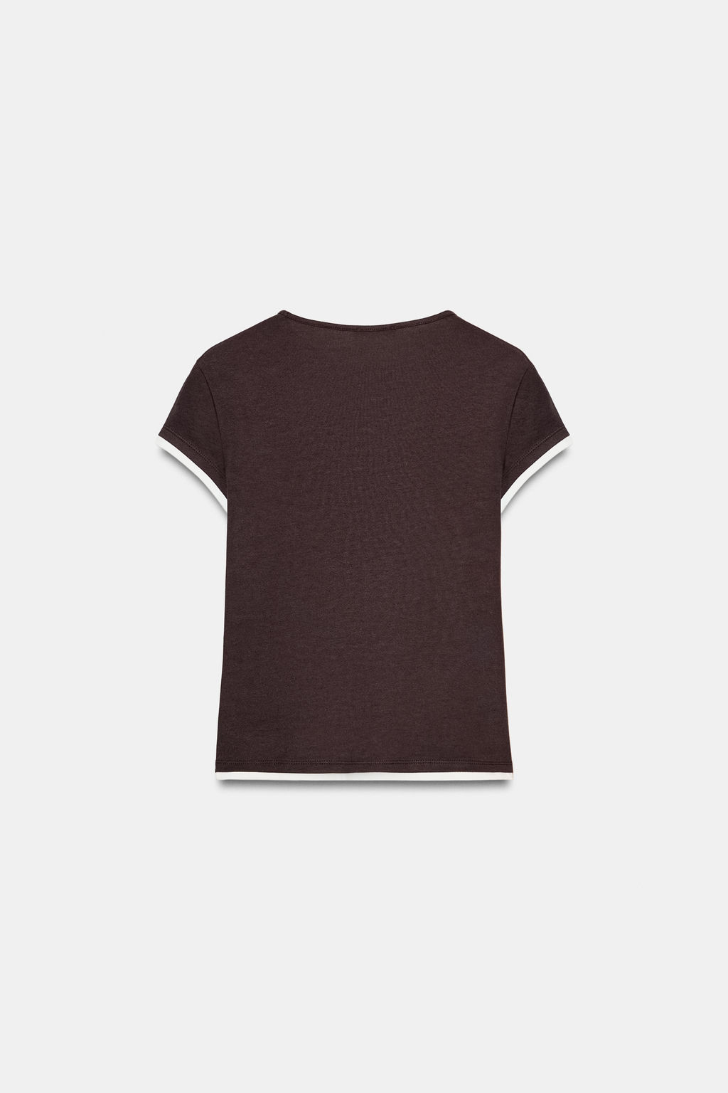 CAMISETA VIVOS CONTRASTE / Chocolate - Zara фото 5