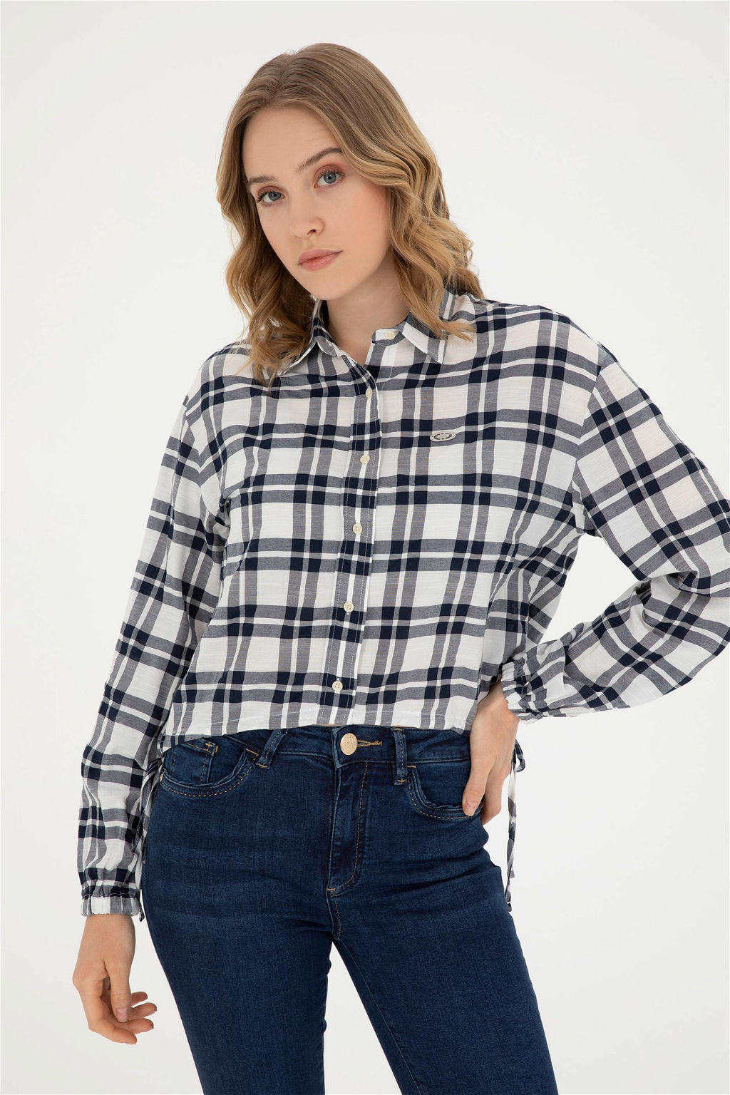 U. S. Polo Assn / Женская темно-синяя рубашка с длинным рукавом - U.s. polo assn фото 3