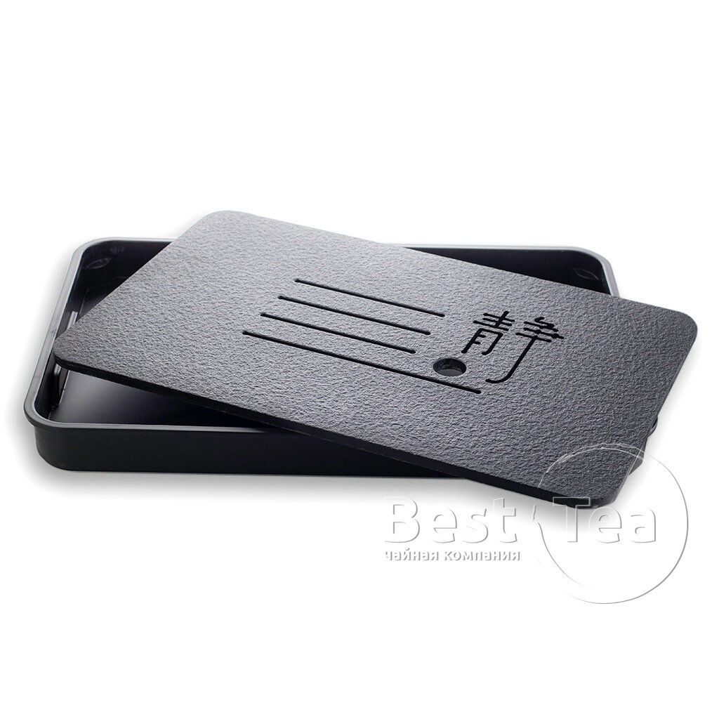 Чабань прямоугольная (крышка резная - иск.камень) Беззвучная Мелодия, черный поддон