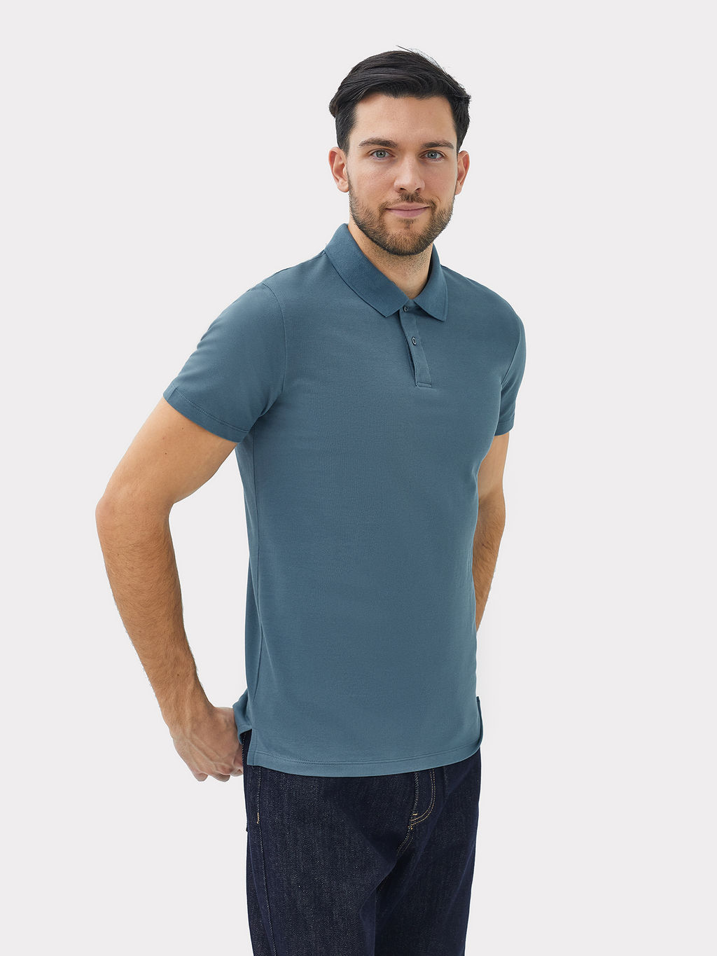 Поло мужское в зеленом цвете полынь 111834/1 - Mark formelle фото 4