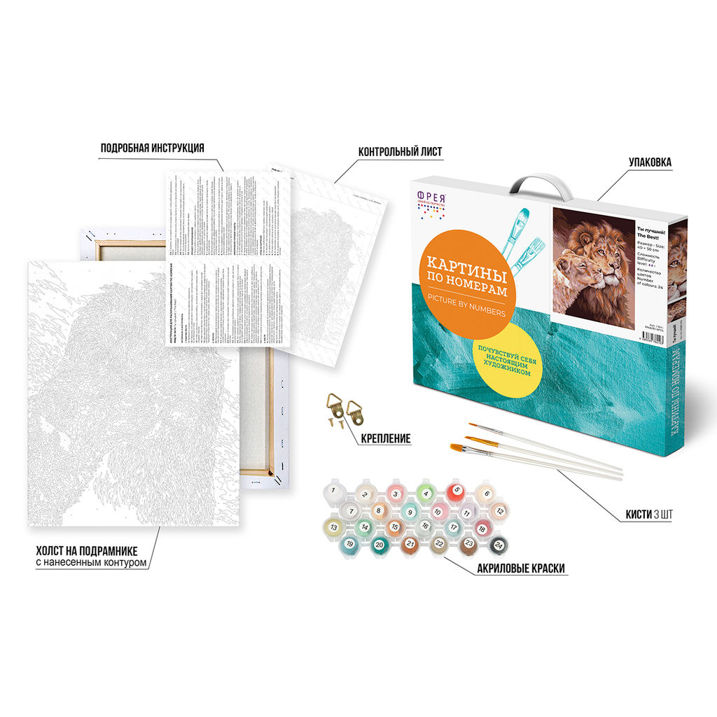 ФРЕЯ PNB/R1 №74 Набор для раскрашивания по номерам 50 х 40 см Ты лучший  фото 7