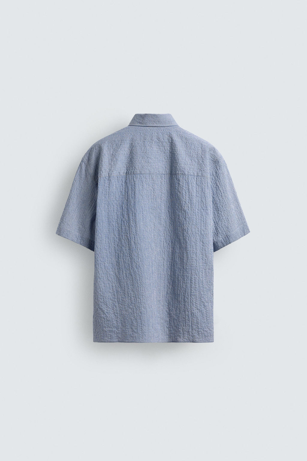 CAMISA REGULAR FIT CUADROS TEXTURA / Azul - Zara фото 8
