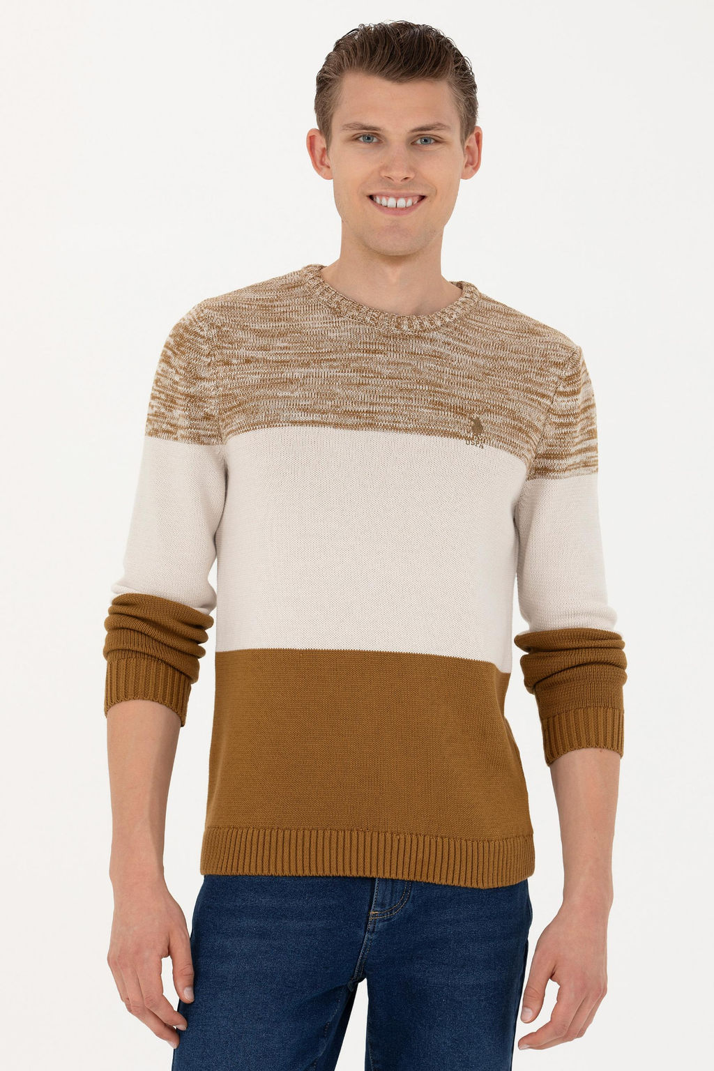 Мужской светлый свитер цвета хаки Неожиданная скидка в корзине - U.s. polo assn фото 10