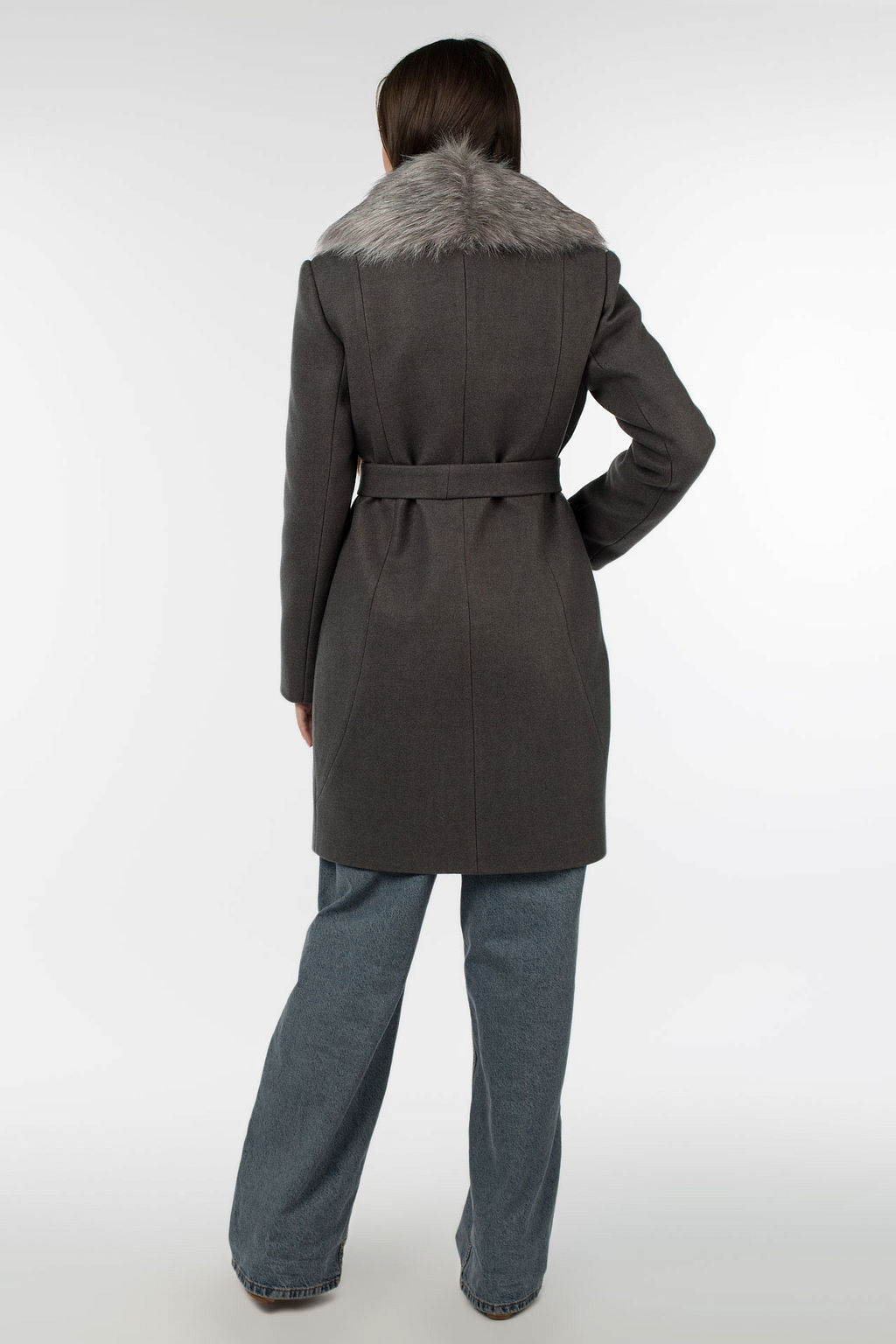 02-3072 Пальто женское утепленное (пояс) - El podio фото 14