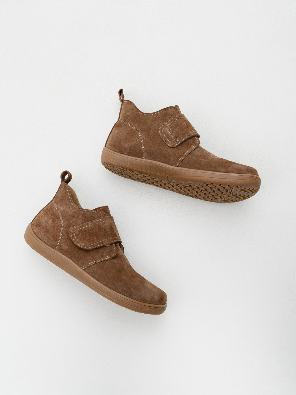 Босоногие ботинки 209.NATAbr.Серо-коричневая замша/мех