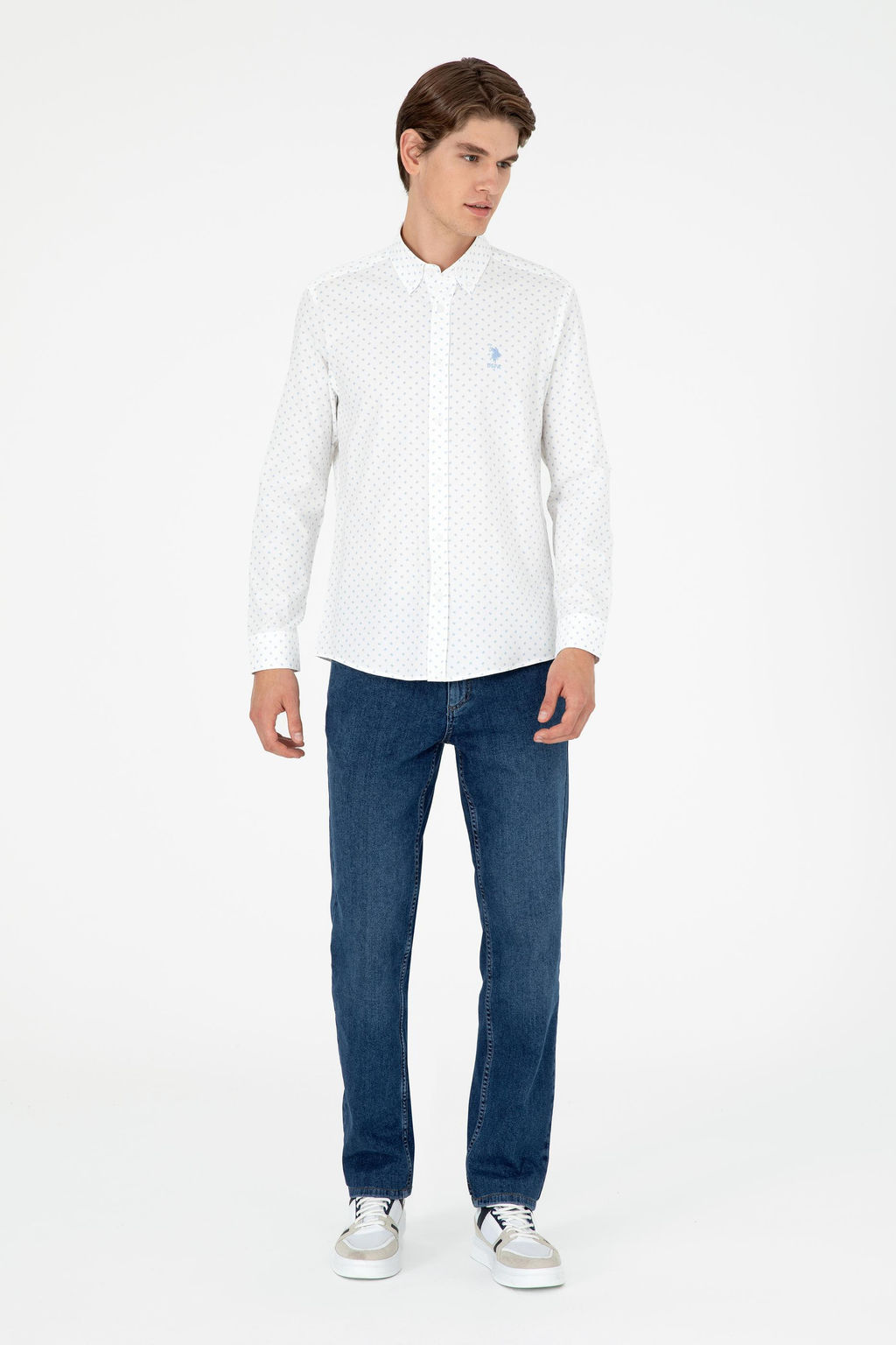 Мужская голубая рубашка с длинным рукавом - U.s. polo assn фото 4