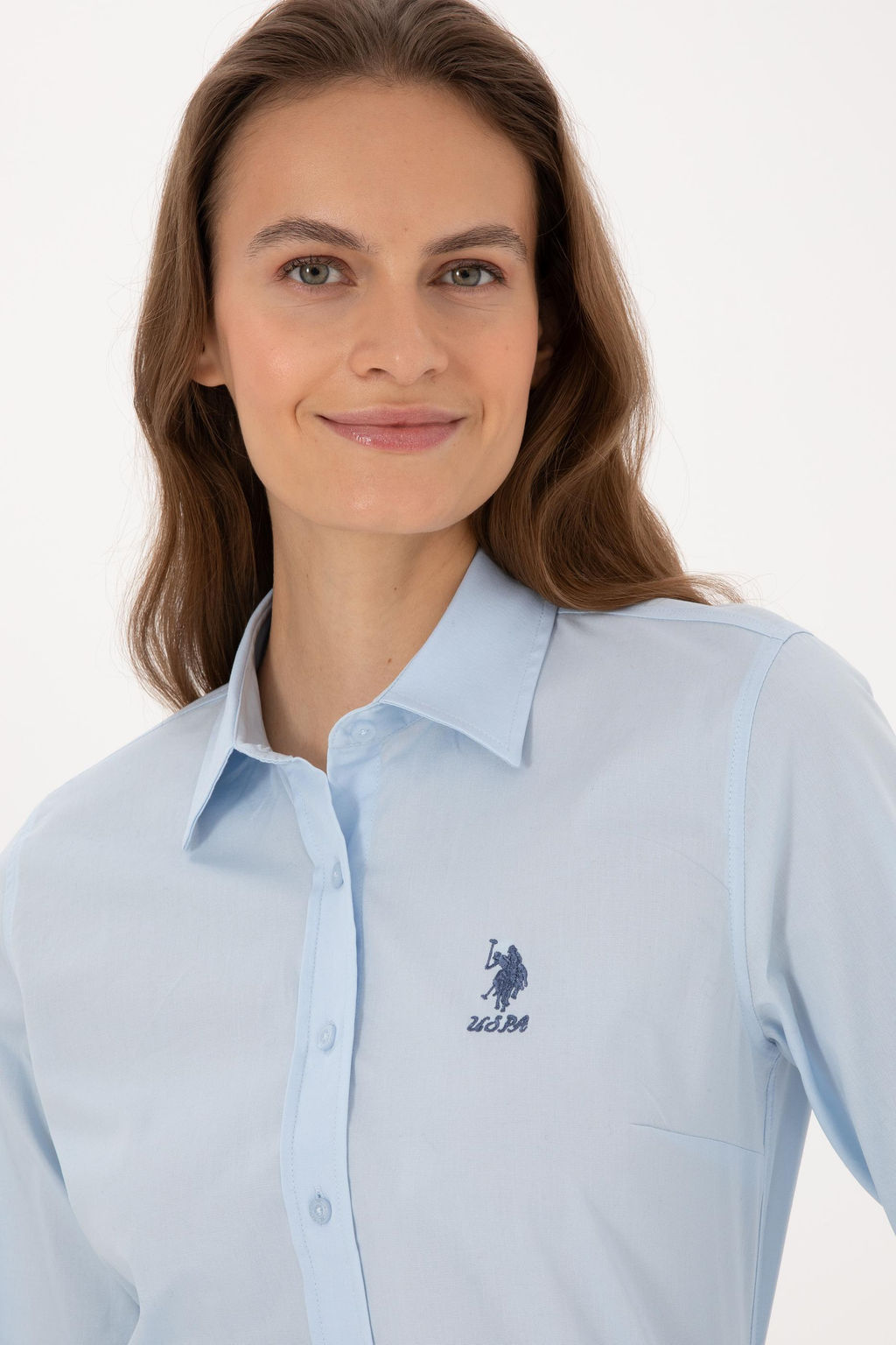 Kad_n A__k Mavi Uzun Kollu Basic G_mlek - U.s. polo assn фото 2