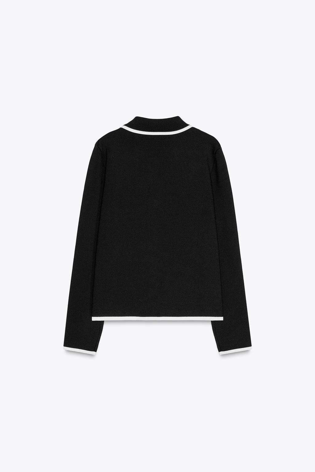 KNIT CARDIGAN WITH CONTRAST TRIMS - Zara фото 4