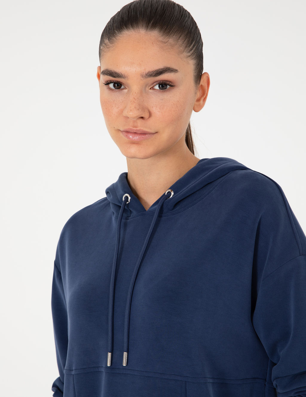 Lacivert Comfort Fit Modal Kuma_ Sweatshirt