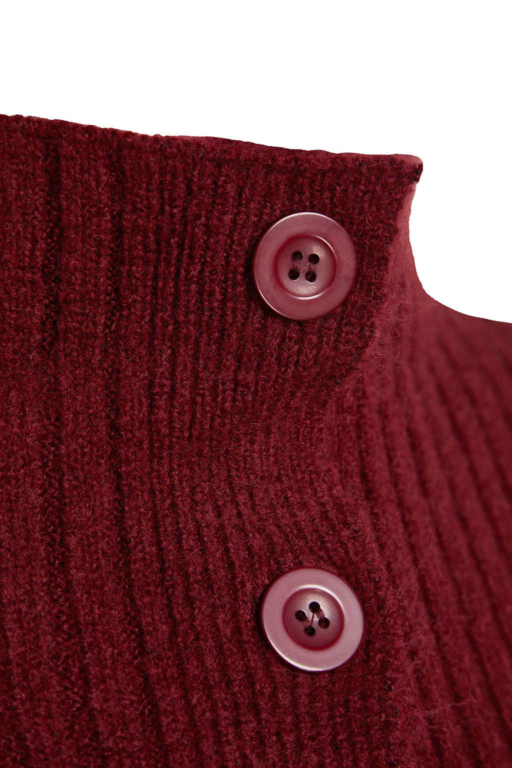 Bordo Crop Yumusak Dokulu Dik Yaka Triko H?rka TWOAW22HI0174