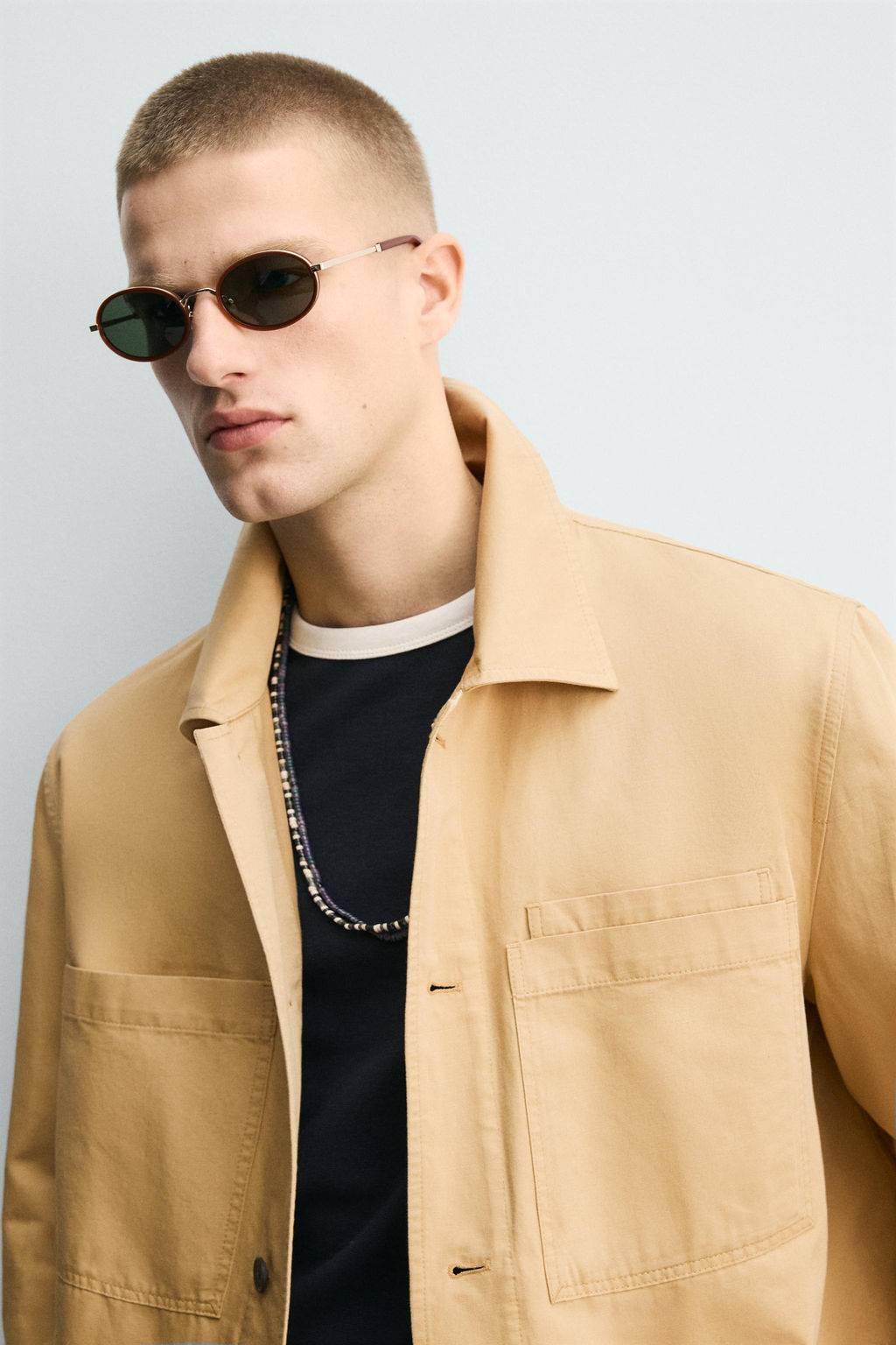 SOBRECAMIS RELAXED FIT ALGOD?N - LINO / Mostaza - Zara фото 5