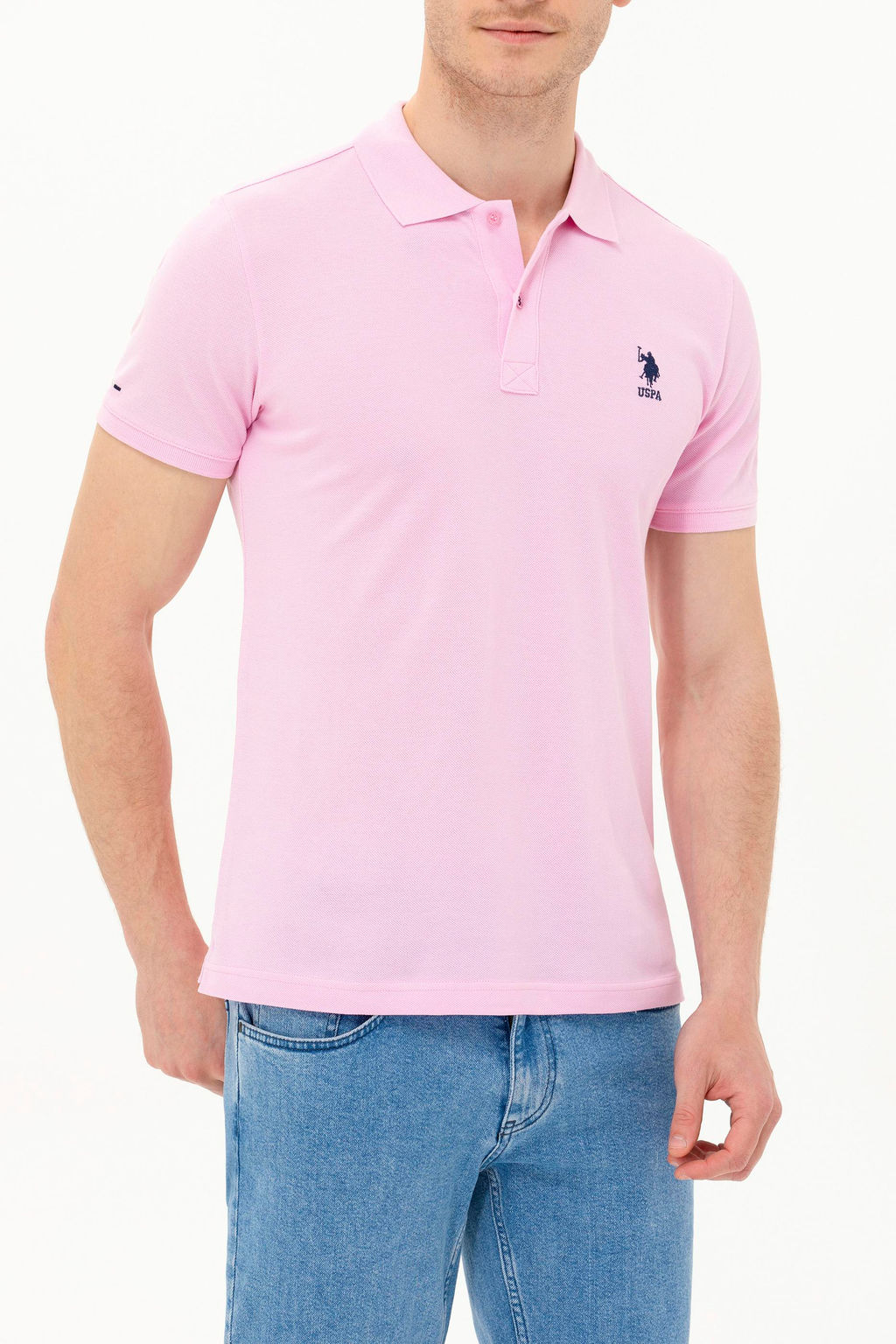 Мужская светло-розовая базовая футболка - U.s. polo assn фото 7