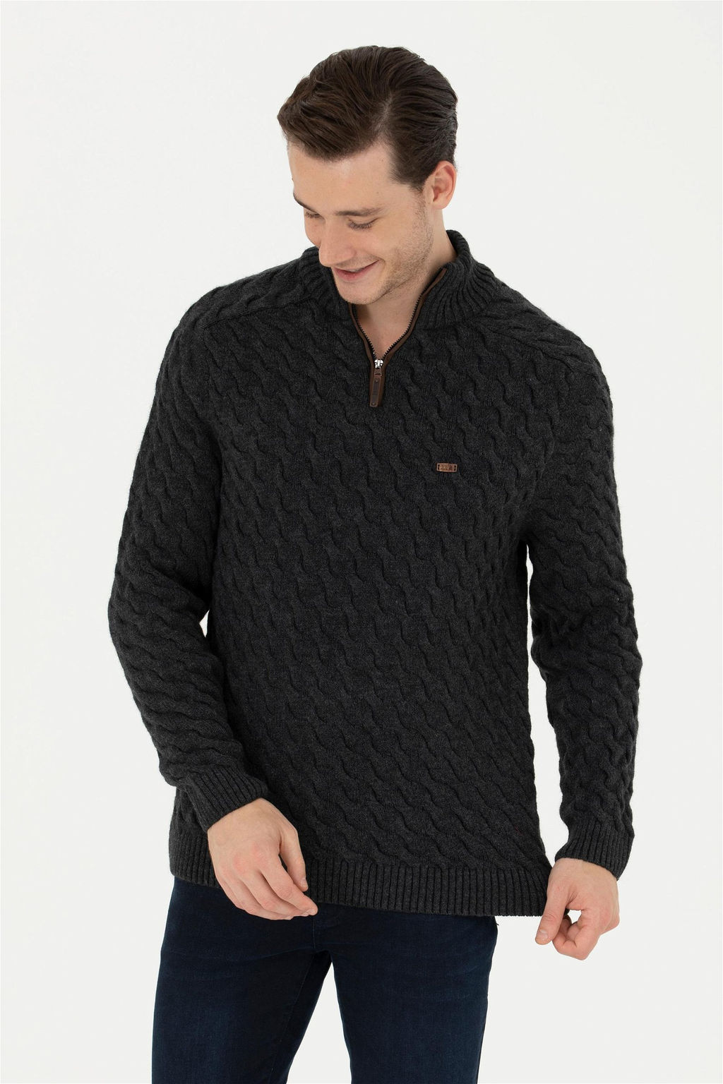 Мужской свитер антрацитового меланжа Неожиданная скидка в корзине - U.s. polo assn фото 3