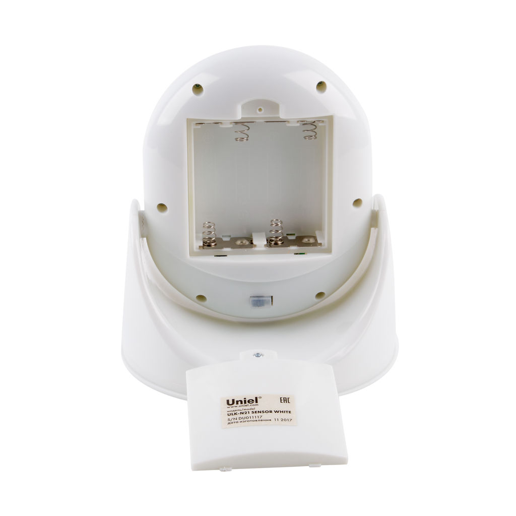 ULK-N21 SENSOR WHITE Светодиодный светильник накладной, с датчиком движения. На батарейках 4АА (не в комплекте). Белый. ТМ Uniel. - Volpe фото 7