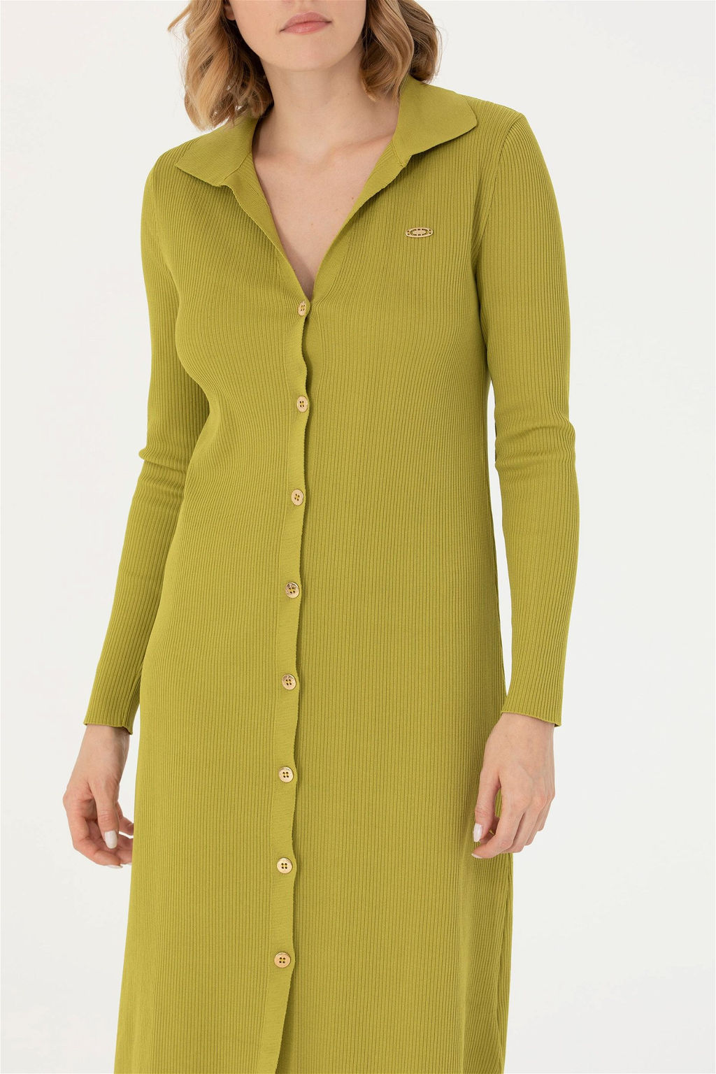 U. S. Polo Assn Женское трикотажное платье фисташкового цвета - U.s. polo assn фото 13