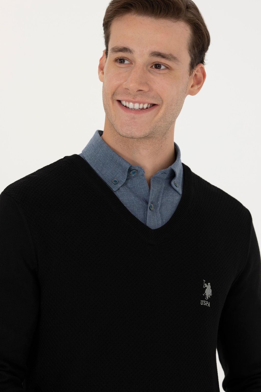 Мужской черный базовый свитер - U.s. polo assn фото 16