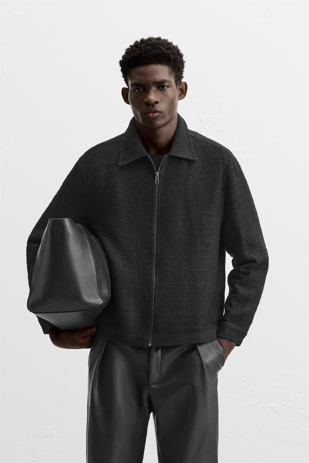 TEXTURED ZIP-UP OVERSHIRT - Zara фото 11