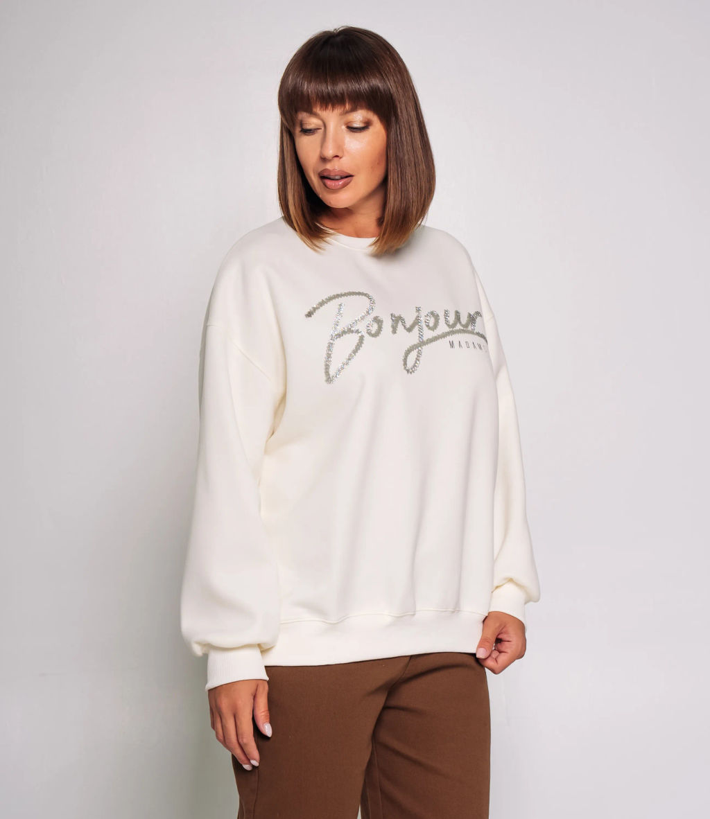 Свитшот #КТ2030 (1), кремовый