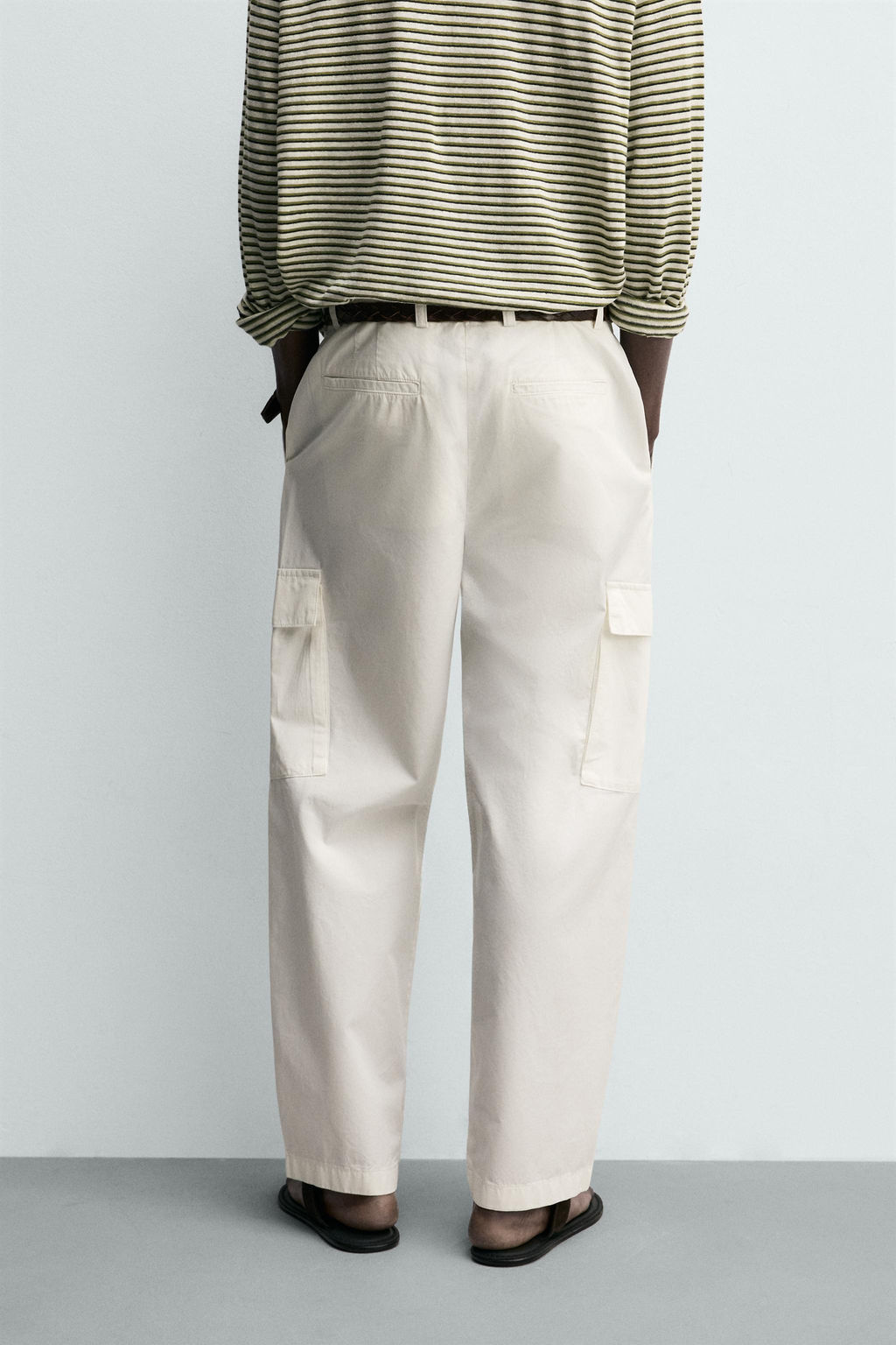 PANTAL?N CARGO REGULAR FIT / Blanco roto - Zara фото 3