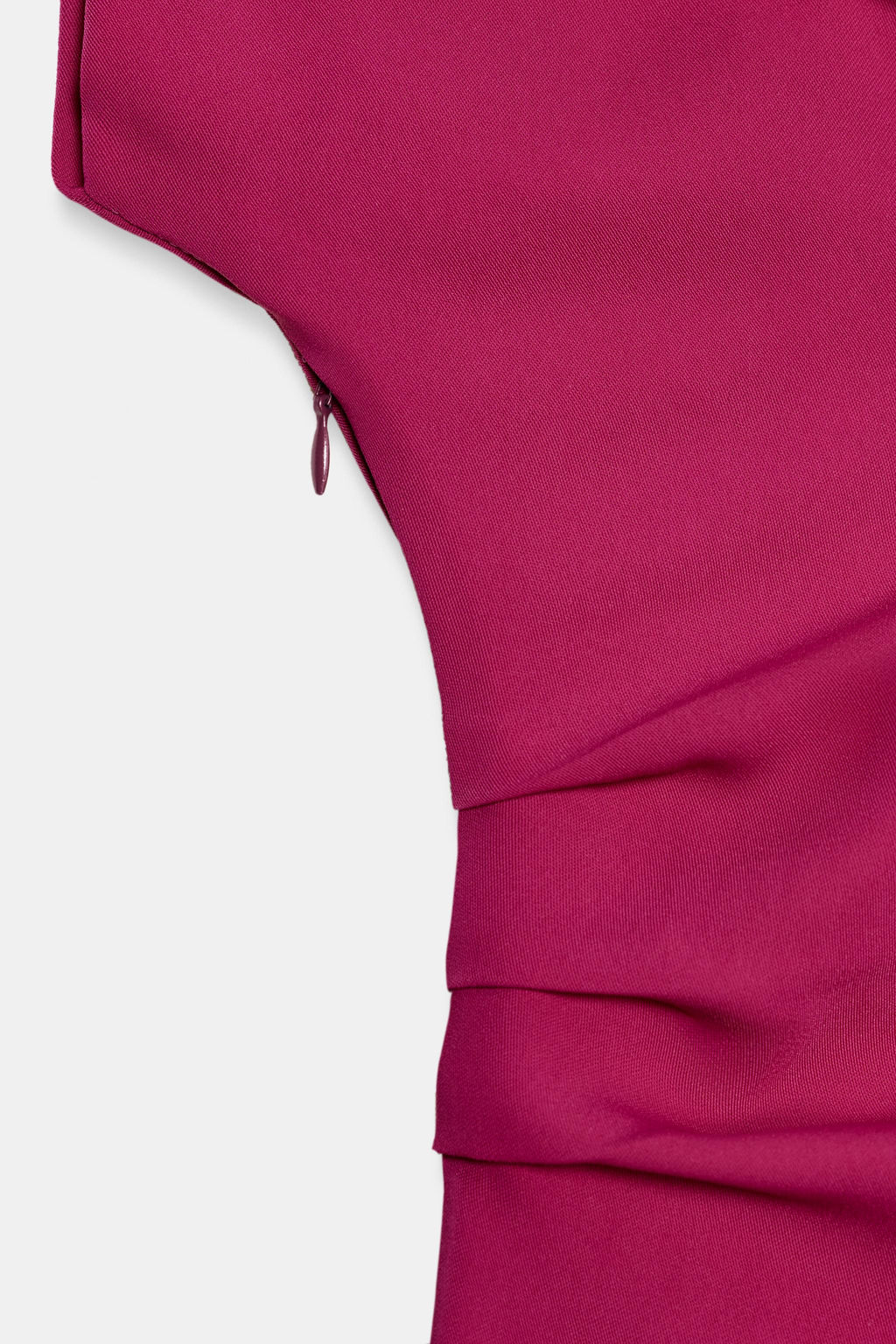 VESTIDO MIDI PLIEGUES / Fucsia oscuro - Zara фото 9