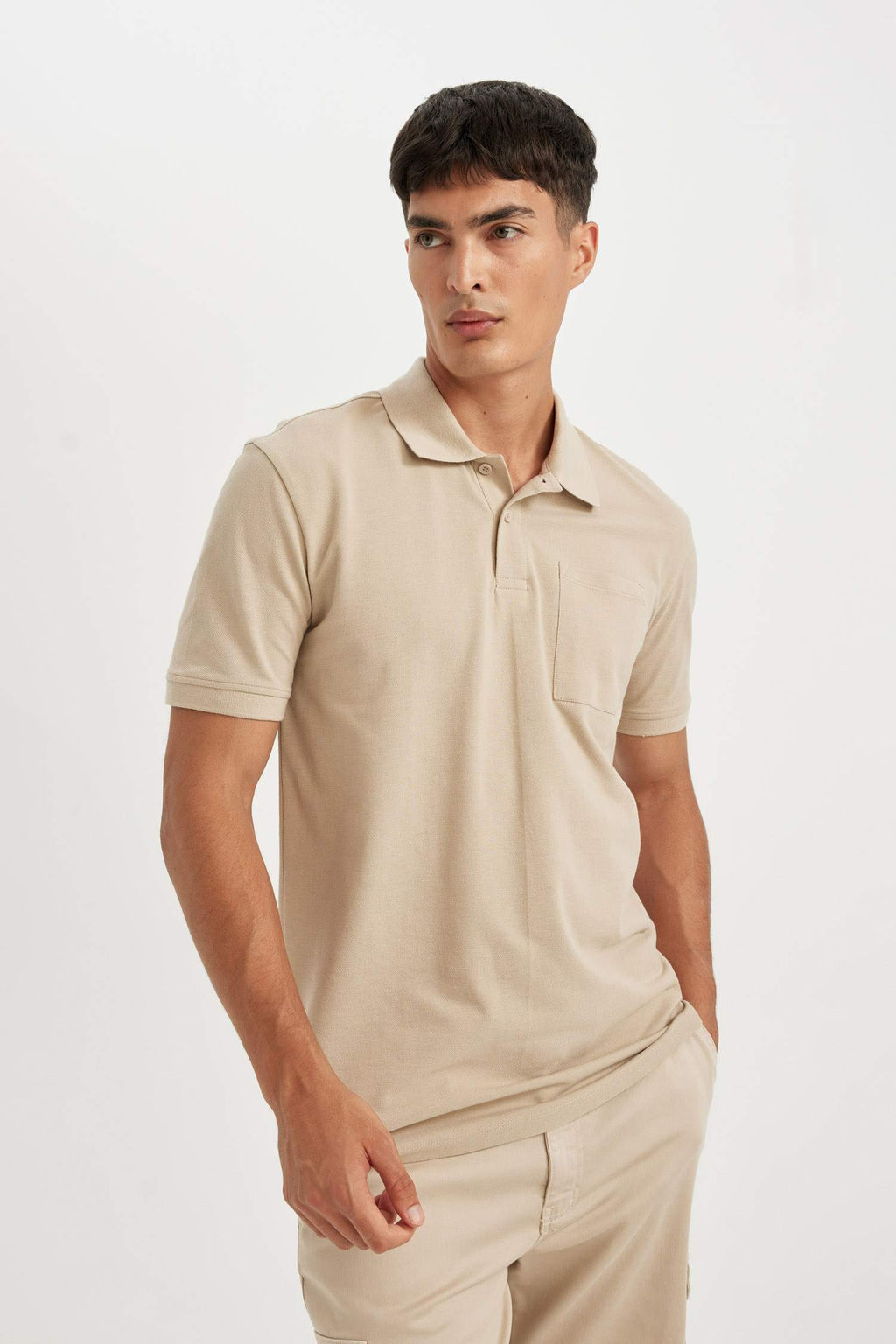 New Regular Fit K?sa Kollu Pike Basic Duz Polo Tisort - Defacto фото 3