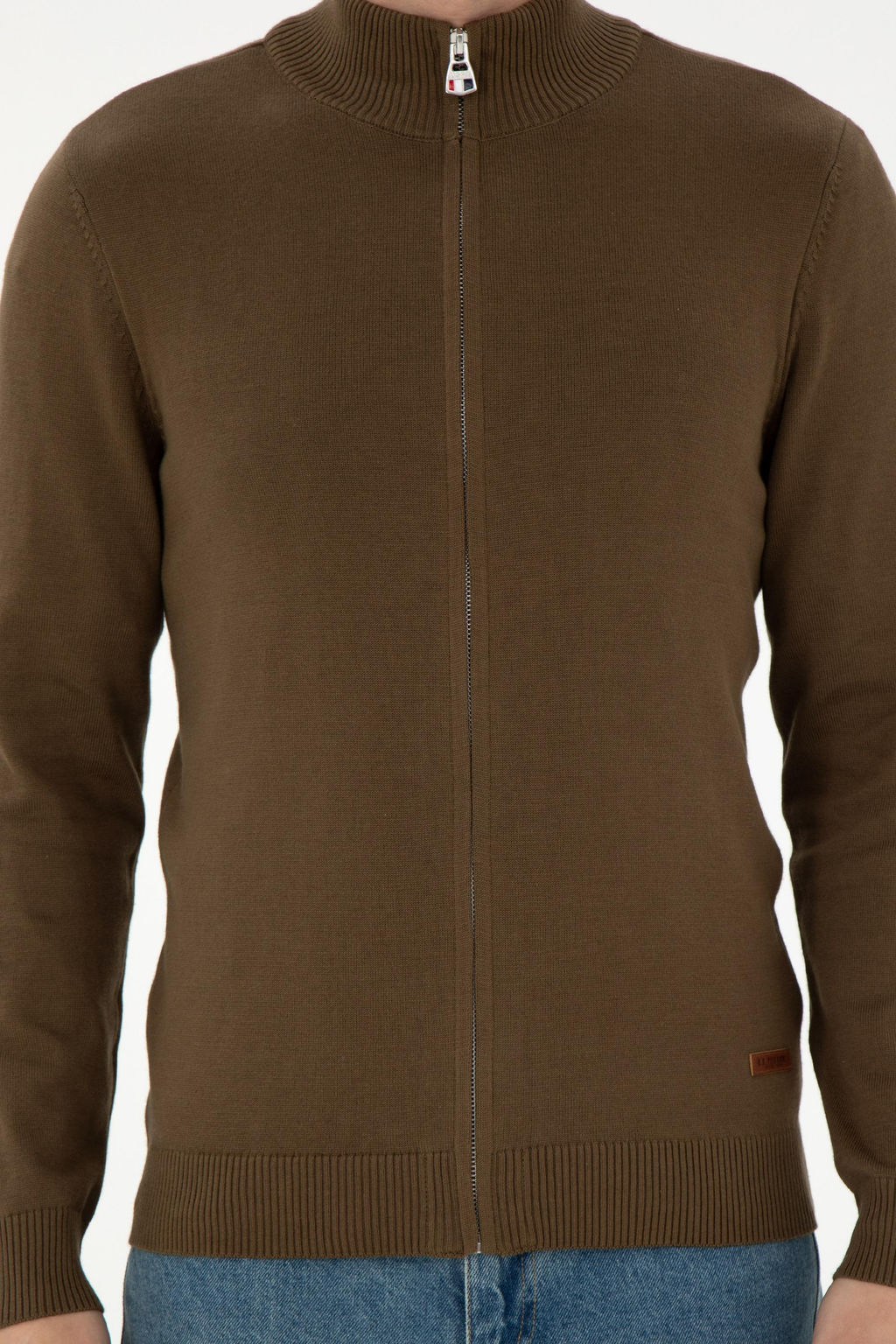 Мужской базовый трикотажный кардиган цвета хаки Неожиданная скидка в корзине - U.s. polo assn фото 6