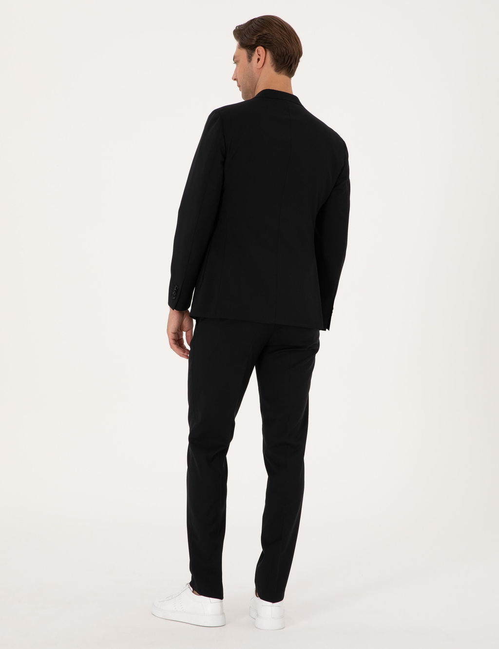 Siyah Ex. Slim Fit %100 Y_n Kruvaze Tak_m Elbise