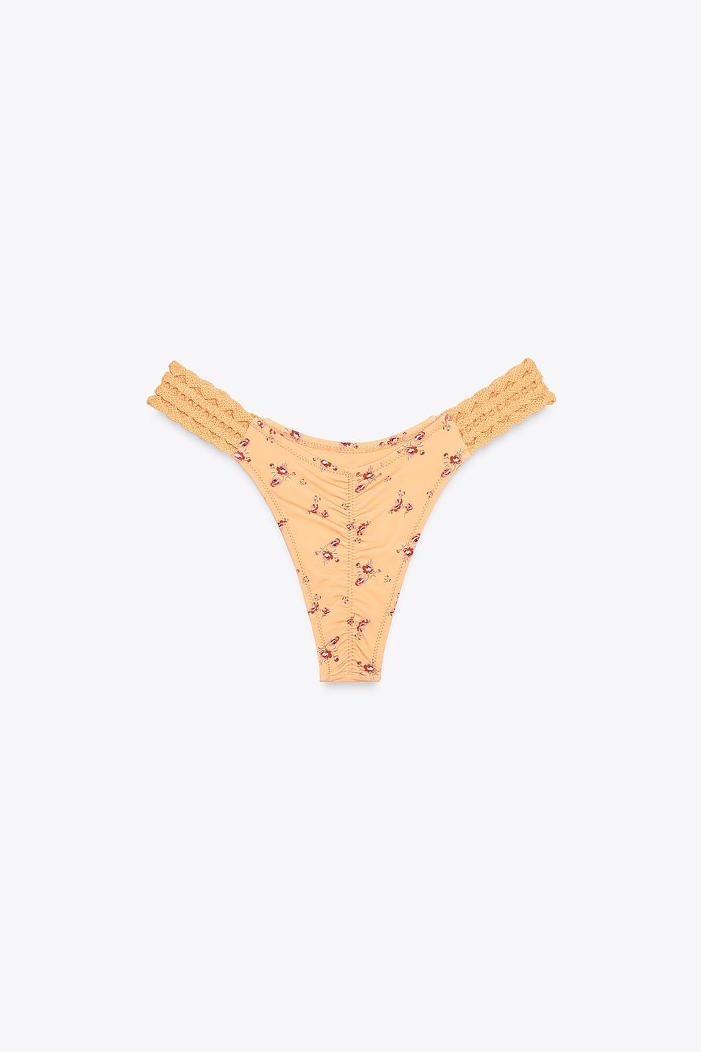 CROCHET FLOWER BIKINI BOTTOMS - Zara фото 6