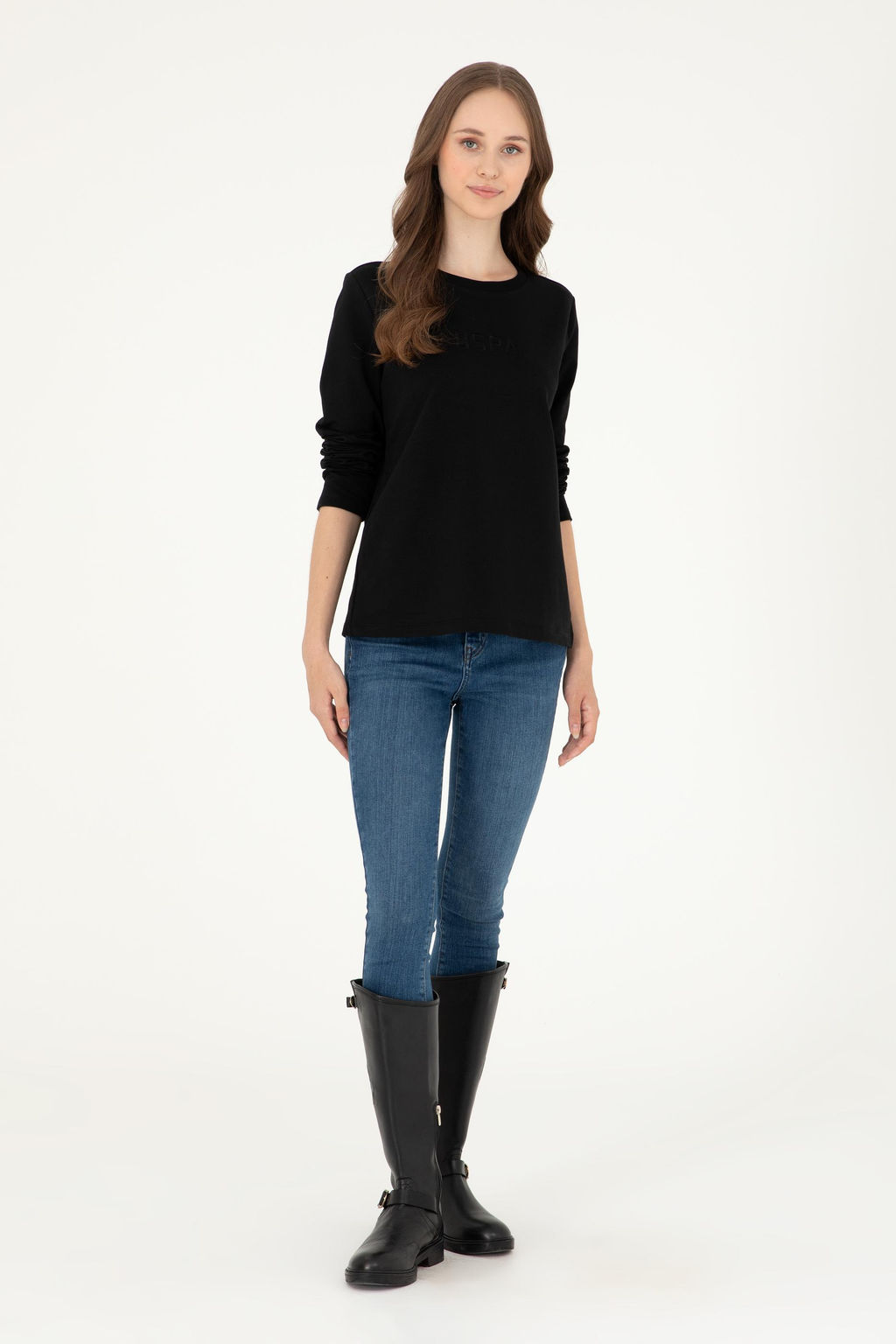 Женский черный свитшот Неожиданная скидка в корзине - U.s. polo assn фото 4