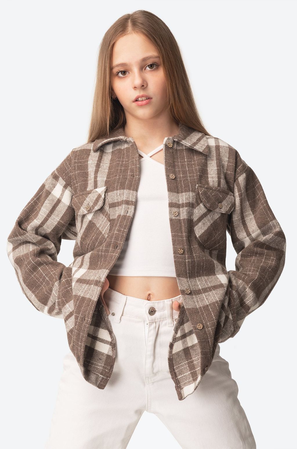 Теплая удлиненная рубашка для девочки Happy Fox фото 2